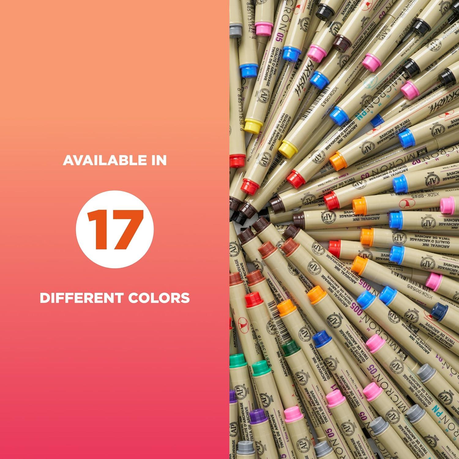 SAKURA Pigma Micron Fineliner Pens, 03 Tip Size, Archival Ass’t Colors, 6 PK 50049(005 Tip) - view 5