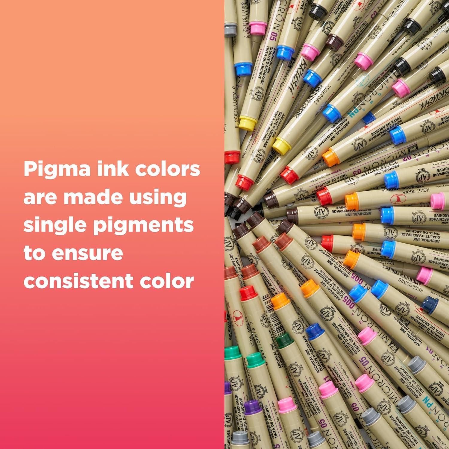 SAKURA Pigma Sketch Brush – Archival Ink Sketching Pens – Art Pens for Calligraphy, Hand Lettering & Writing – Assorted Archival Colors – 8 Pack - view 5
