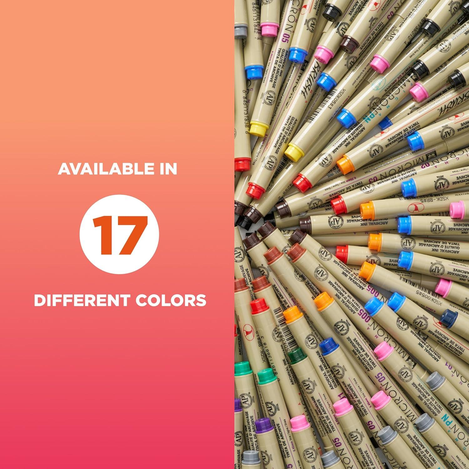 SAKURA Pigma Micron Fineliner Pens, 03 Tip Size, Archival Ass’t Colors, 6 PK 50049(03 Tip) - view 5