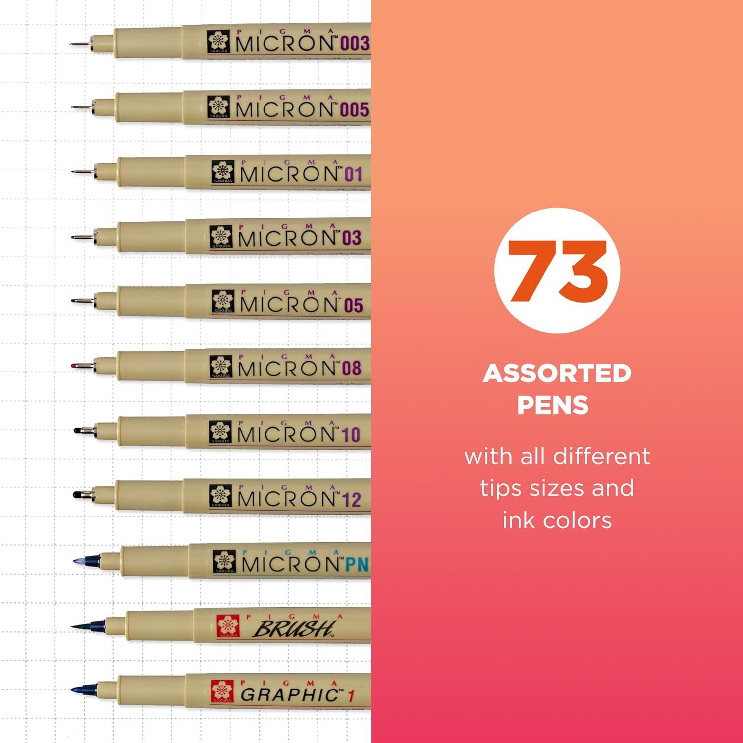 SAKURA Pigma Micron Color Sets, Assorted, 73 Pack