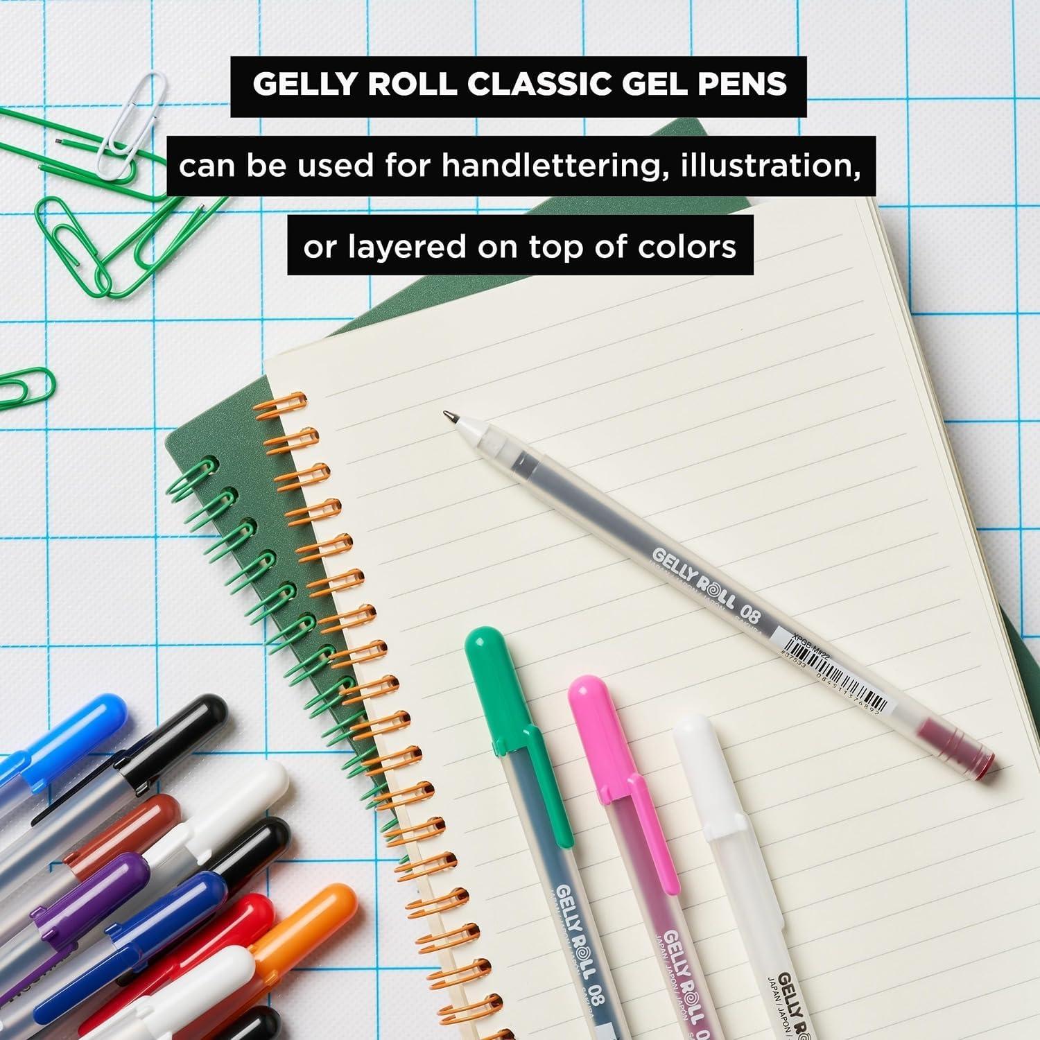 SAKURA Gelly Roll Classic Gel Pens, Opaque White Ink, Ass’t Tips 05/08/10, 6 PK 57461(3 Count (Pack of 1)) - view 2