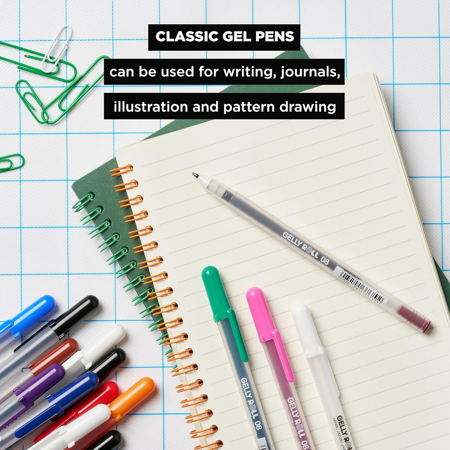 SAKURA Gelly Roll Classic Gel Pens, Opaque White Ink, Ass’t Tips 05/08/10, 6 PK 57461(1 Count (Pack of 6)) - view 3