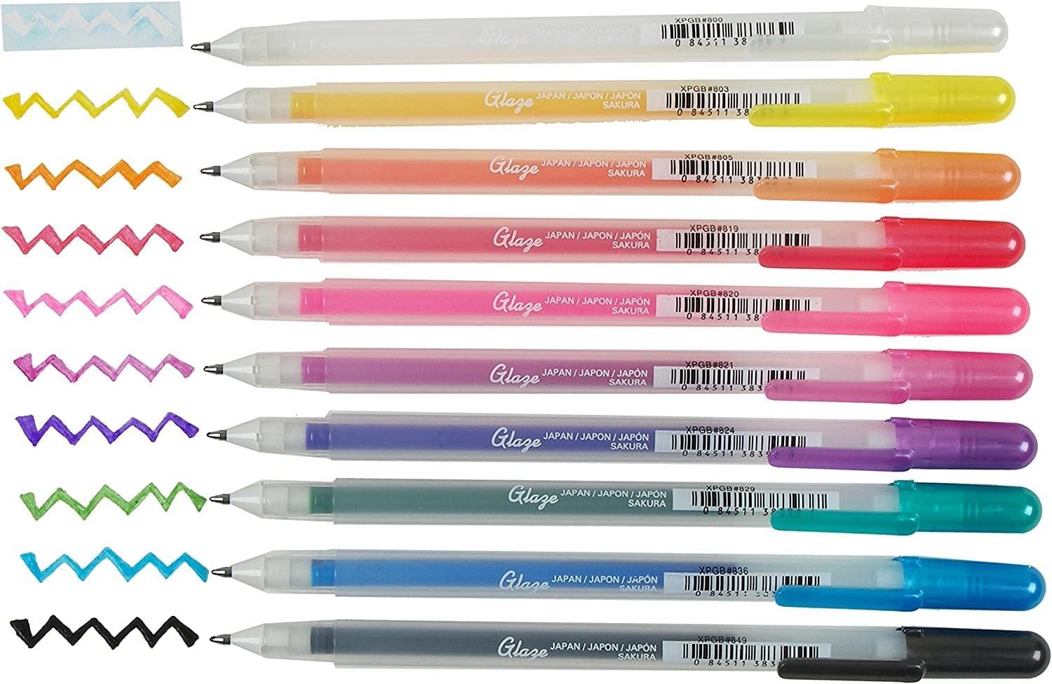 SAKURA Souffle Pastel Color 3-Dimensional Opaque Ink Pens, 10 Pen Set 58350(Glaze)