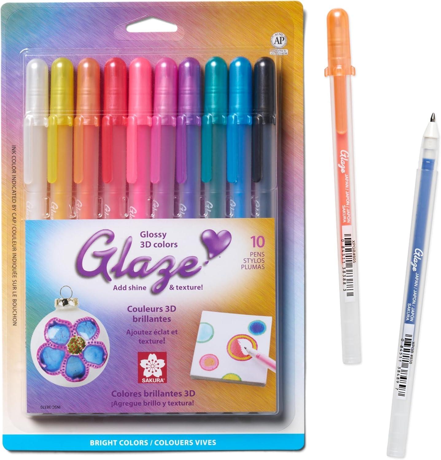 SAKURA Souffle Pastel Color 3-Dimensional Opaque Ink Pens, 10 Pen Set 58350(Glaze)