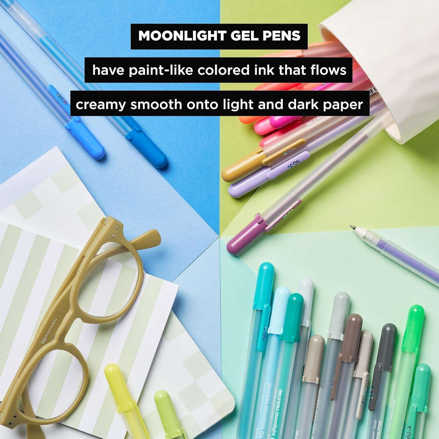 SAKURA Gelly Roll Moonlight 25 Pack, 06 Fine point, Bright Opaque Ink Gel Pens, Creamy Smooth Ink, Writes on Dark Paper(Assorted) - view 3