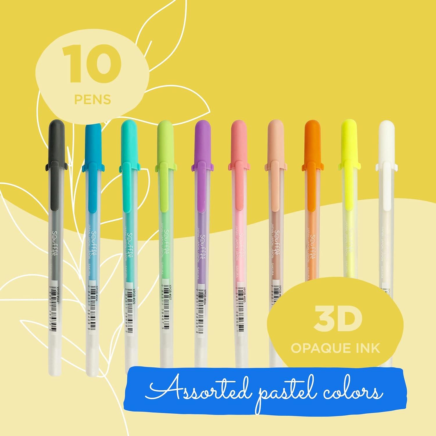 SAKURA Gelly Roll Gel Pens – Gift Set – Assorted Colored Ink with Special Effects – 74 Pack & 3D Soufflé Pen – Opaque White and Pastel Ink Colors – 10 Pack - view 2
