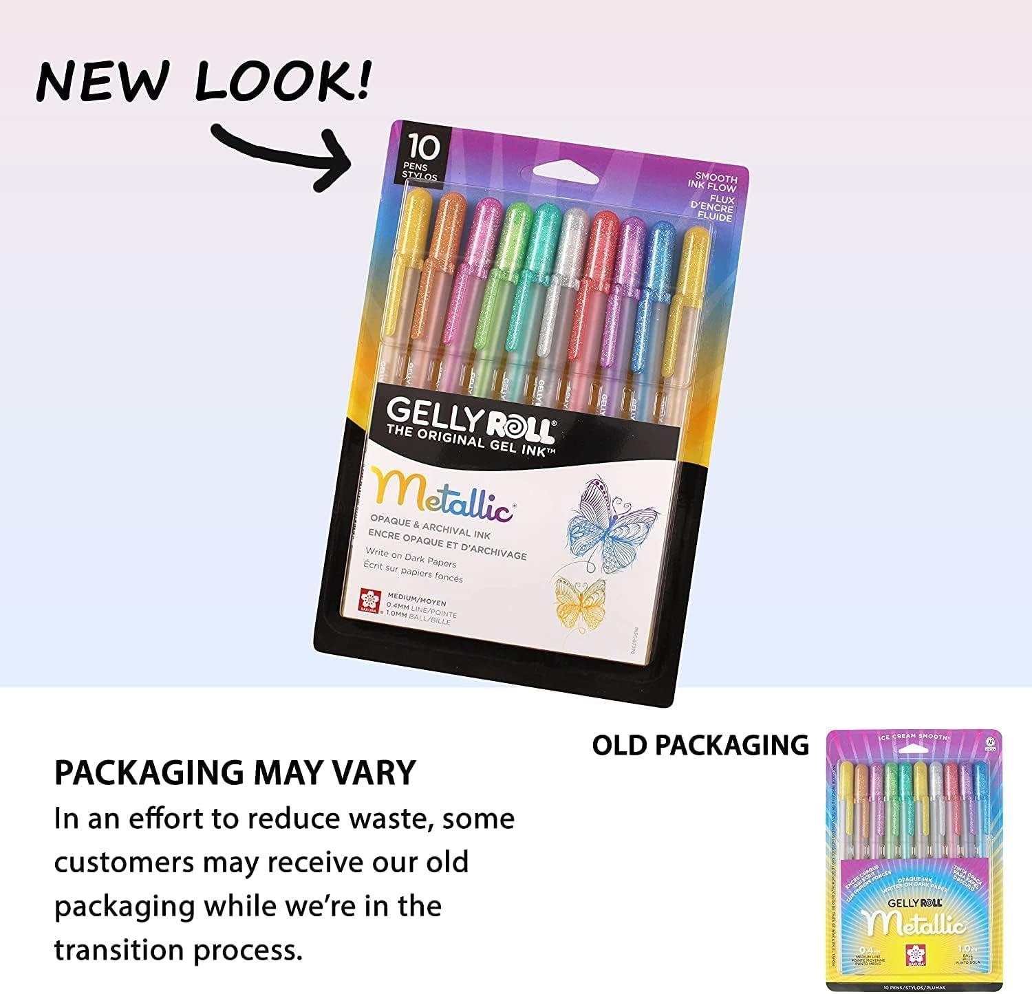 SAKURA Gelly Roll Metallic Gel Pens – Pens For Scrapbook, Journals or Drawing – Art Gifts, Holiday Gifts & DIY Projects – Colored Metallic Ink – Medium Line – 10 Pack(Multi Colored Metallic) - view 7