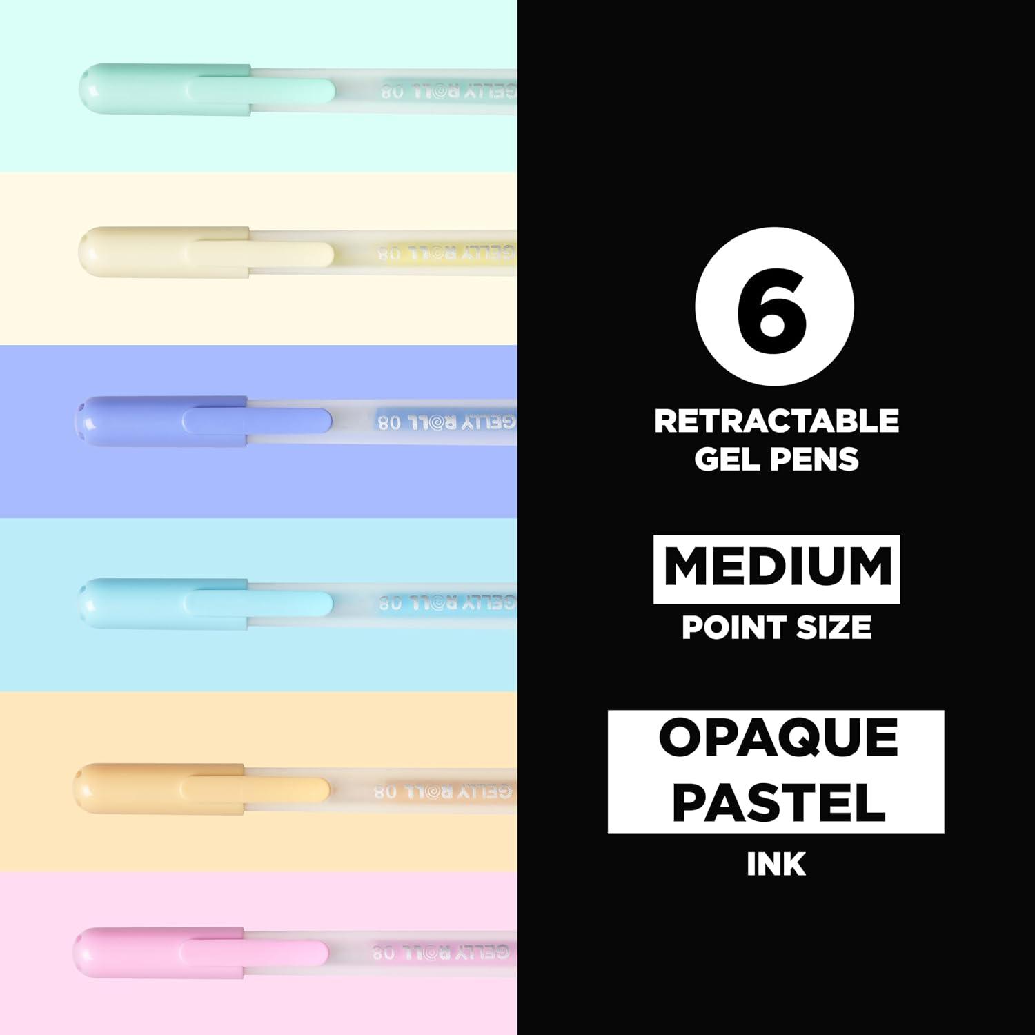 SAKURA Gelly Roll Retractable Gel Pens Colored – Metallic Gel Pens – 08 Medium Point Ink Pen for Journaling, Art, Calligraphy, or Drawing – Assorted Colored Ink – 10 Pens(1 Count (Pack of 6))
