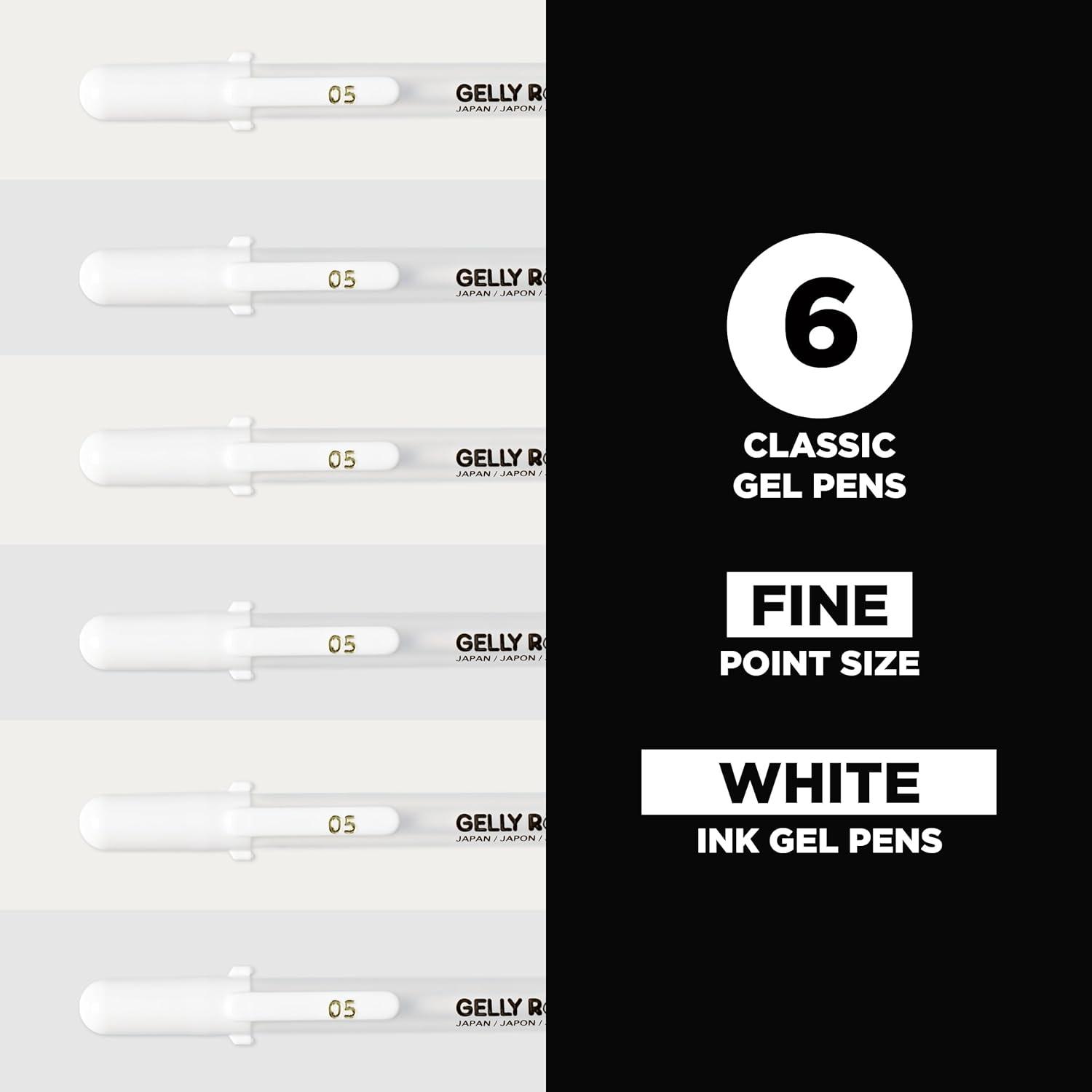 SAKURA Gelly Roll Classic Gel Pens, Opaque White Ink, Ass’t Tips 05/08/10, 6 PK 57461(6 Count (Pack of 1)) - view 7