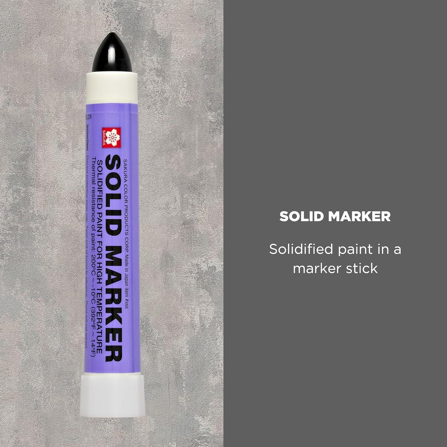 Sakura Solid Paint Markers – Permanent Marker Pens – Window, Wood & Glass Marker – White Paint – 1 Pack(Black Paint)