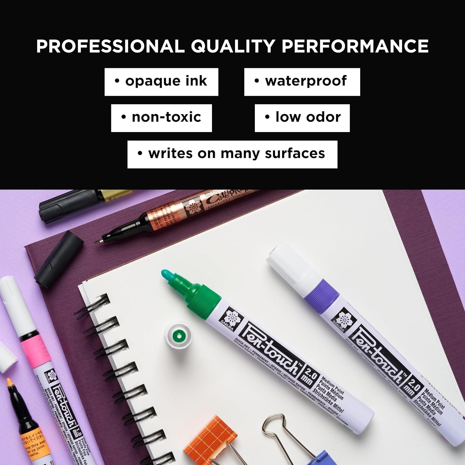 SAKURA Pen-touch UV Paint Markers, Ass’t Tips, 3 PK #42000 - view 4