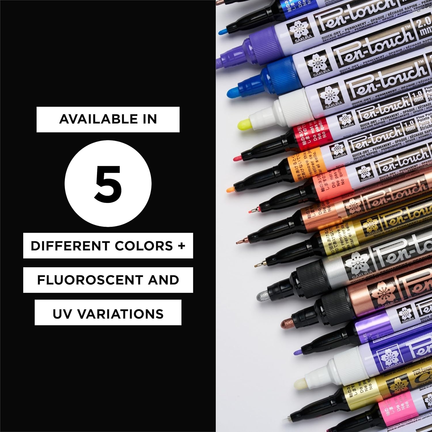 SAKURA Pen-touch Fluorescent Paint Markers, Extra Fine Tip, 4 PK #42192 - view 6