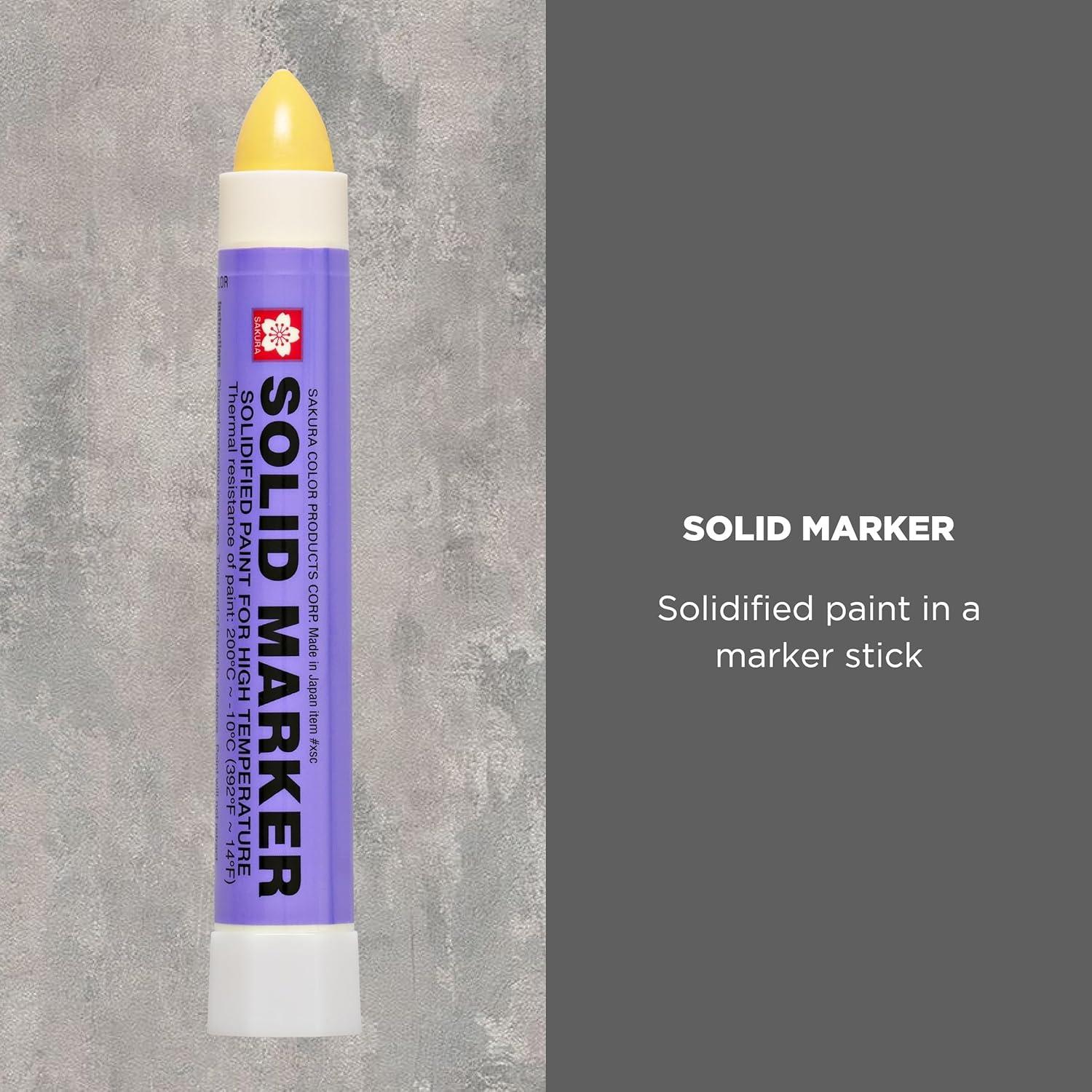 Sakura Solid Paint Markers – Permanent Marker Pens – Window, Wood & Glass Marker – Purple Paint – 3 Pack(Yellow)