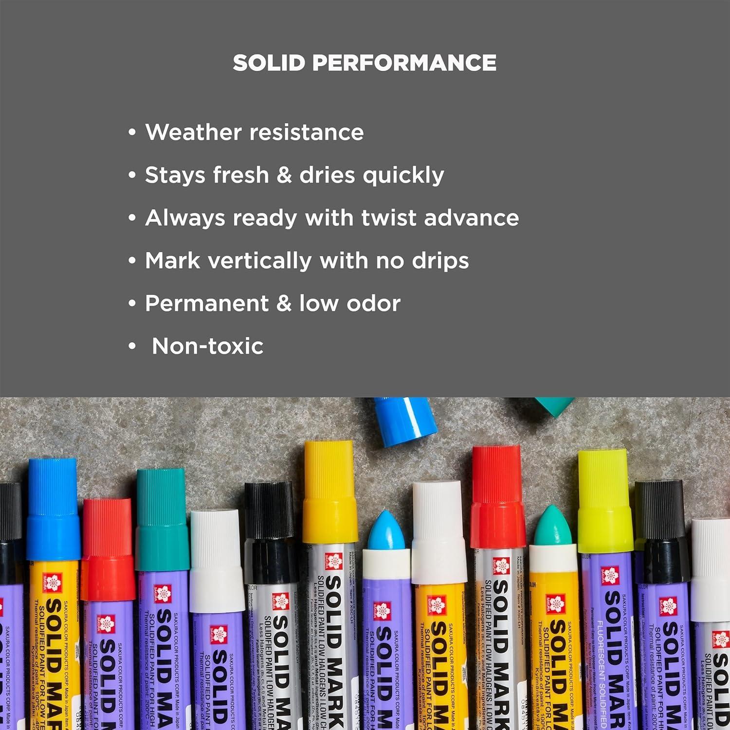 Sakura Solid Paint Markers – Permanent Marker Pens – Window, Wood & Glass Marker – Purple Paint – 3 Pack(Blue) - view 3