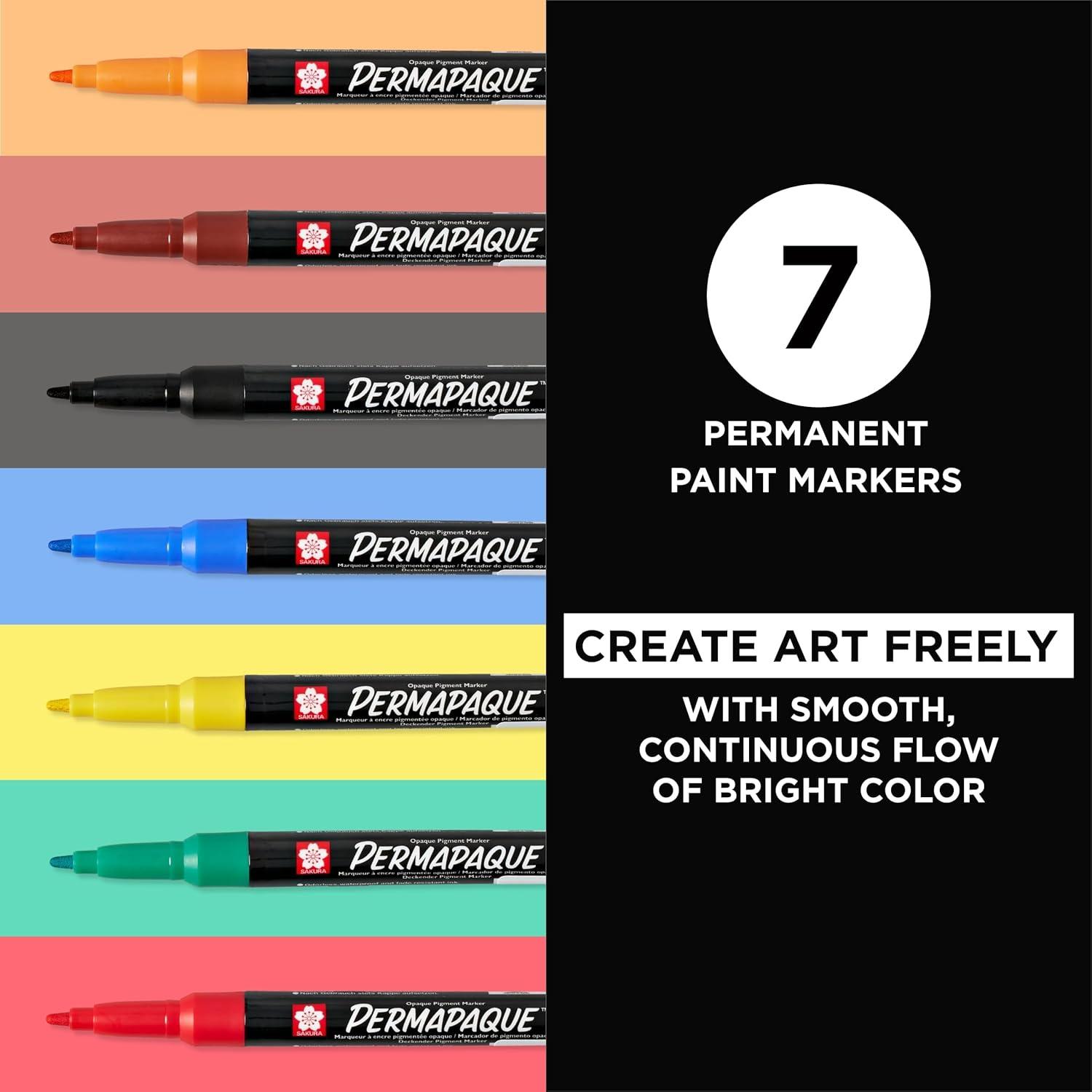 SAKURA Permapaque Fine Point Markers, Bright 7 PK #58319(Primary) - view 2