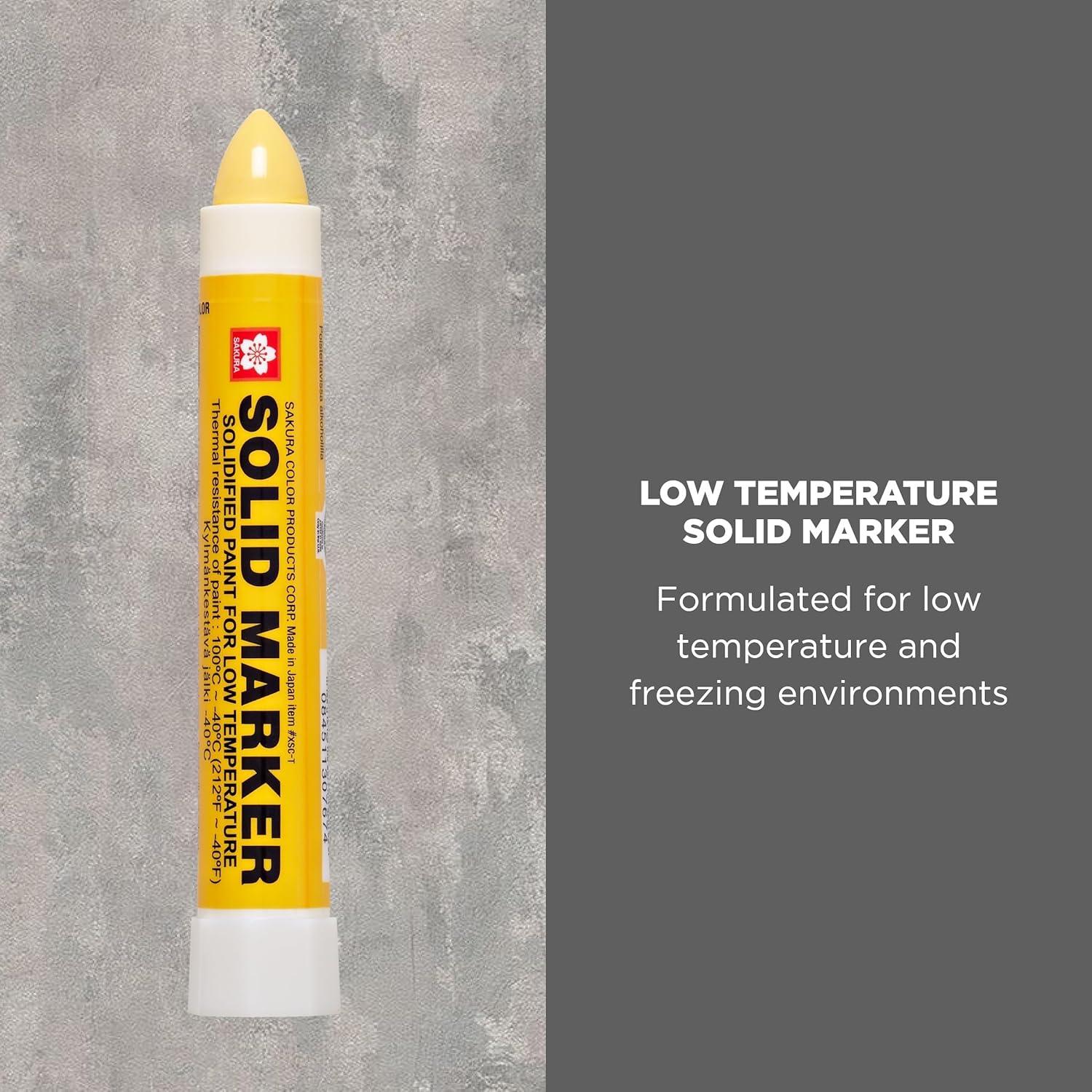 Sakura Solid Paint Markers with Twist Up Tip – Low Temperature Permanent Marker Pens – Window, Wood, & Glass Marker – Yellow Paint – 1 Pack