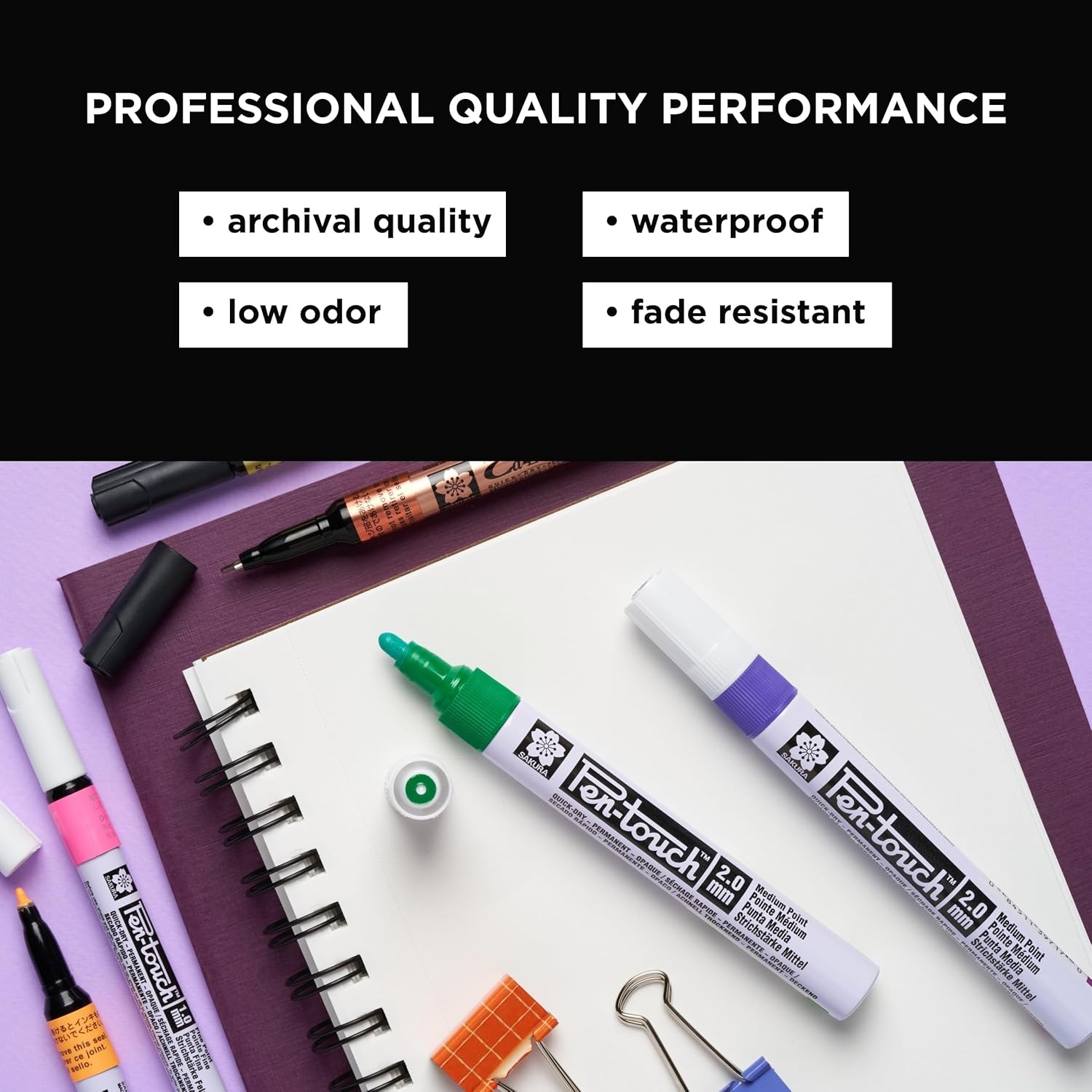 SAKURA 42191 3-Piece Extra Fine Pentouch Paint Marker, 0.7mm, Gold, Silver and Copper(1 Count (Pack of 3)) - view 4