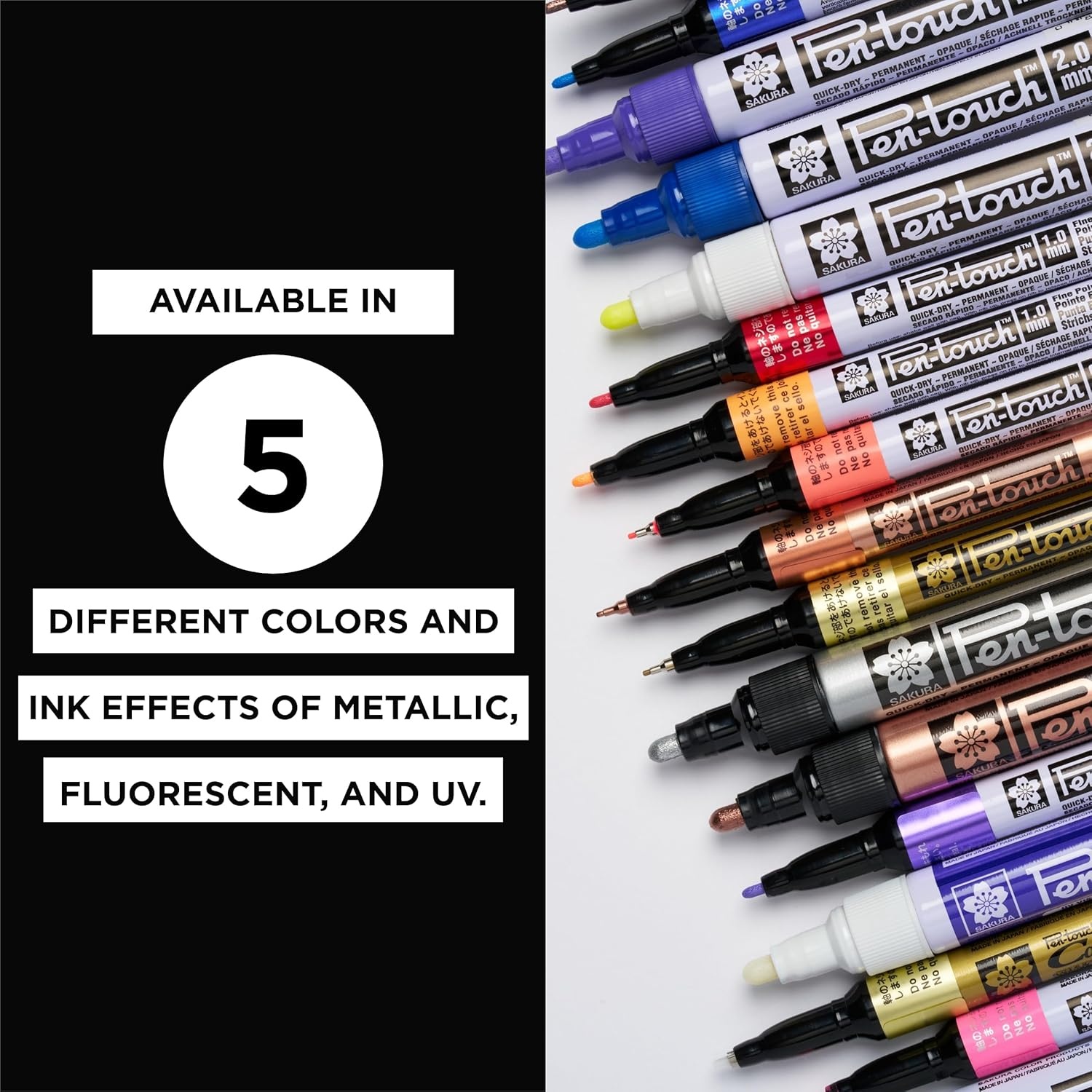 SAKURA 42191 3-Piece Extra Fine Pentouch Paint Marker, 0.7mm, Gold, Silver and Copper(1 Count (Pack of 3)) - view 6