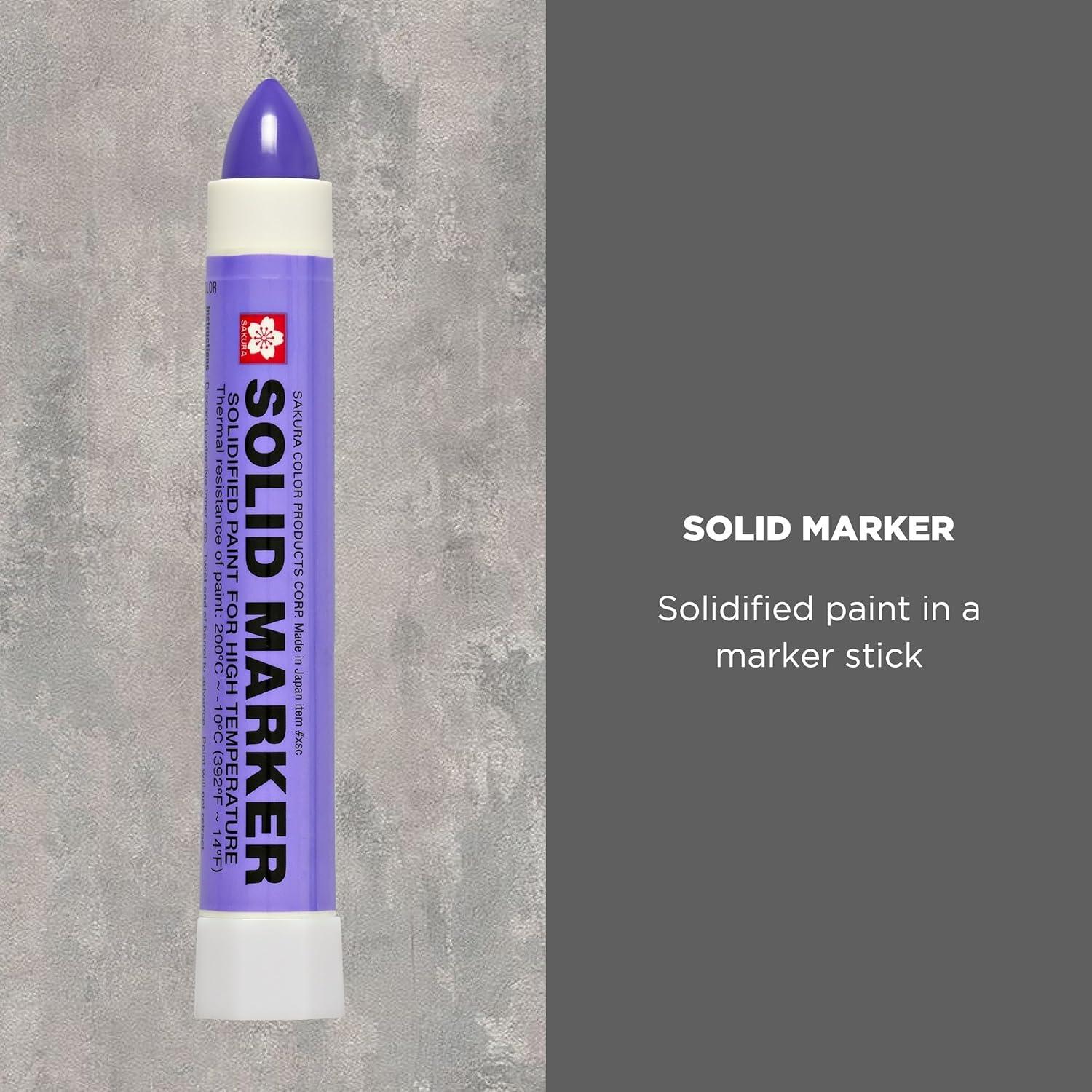Sakura Solid Paint Markers – Permanent Marker Paint Pens – Window, Wood, & Glass Marker – White Paint – 12 Pack(Purple)