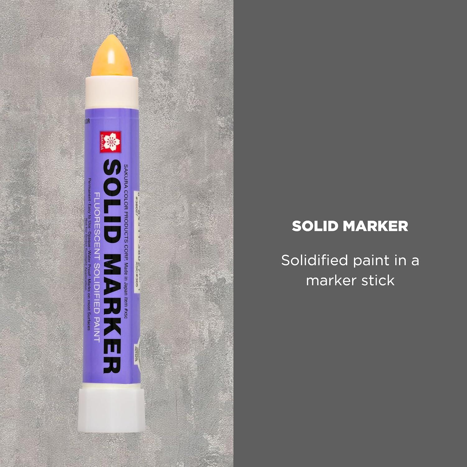 Sakura Solid Paint Markers – Permanent Marker Paint Pens – Window, Wood, & Glass Marker – White Paint – 12 Pack(Fluorescent Orange)
