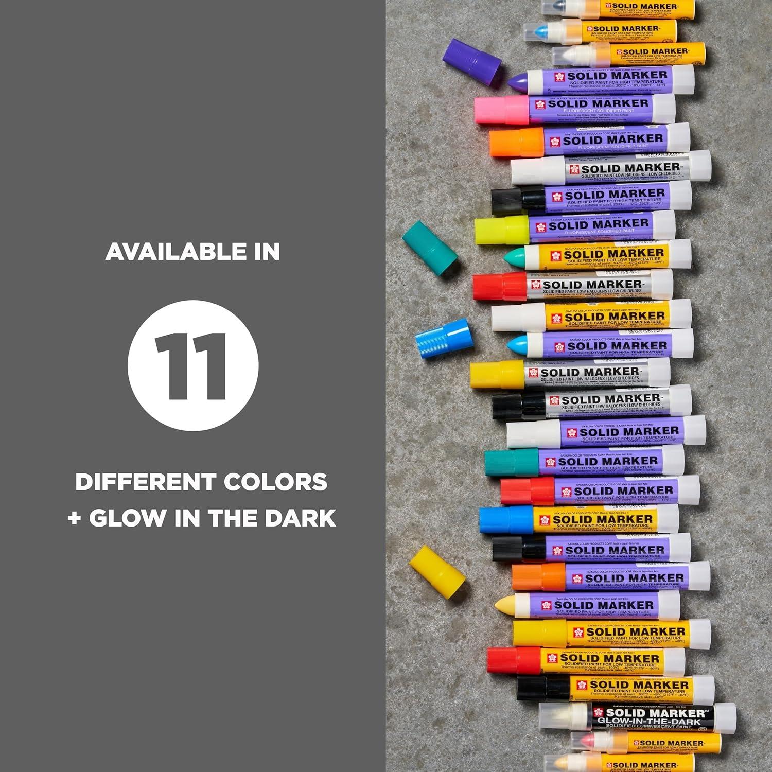 Sakura Solid Paint Markers – Permanent Marker Paint Pens – Window, Wood, & Glass Marker – White Paint – 12 Pack(Fluorescent Orange) - view 5