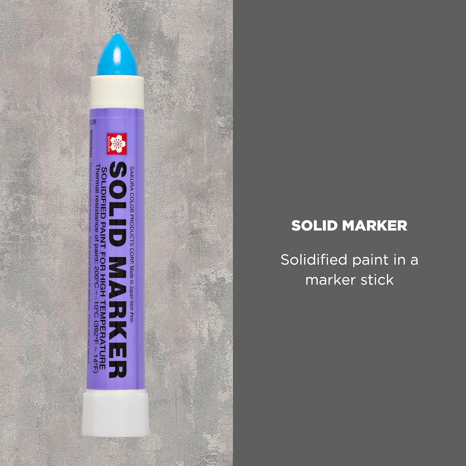 Sakura Solid Paint Markers – Permanent Marker Paint Pens – Window, Wood, & Glass Marker – White Paint – 12 Pack(Blue)