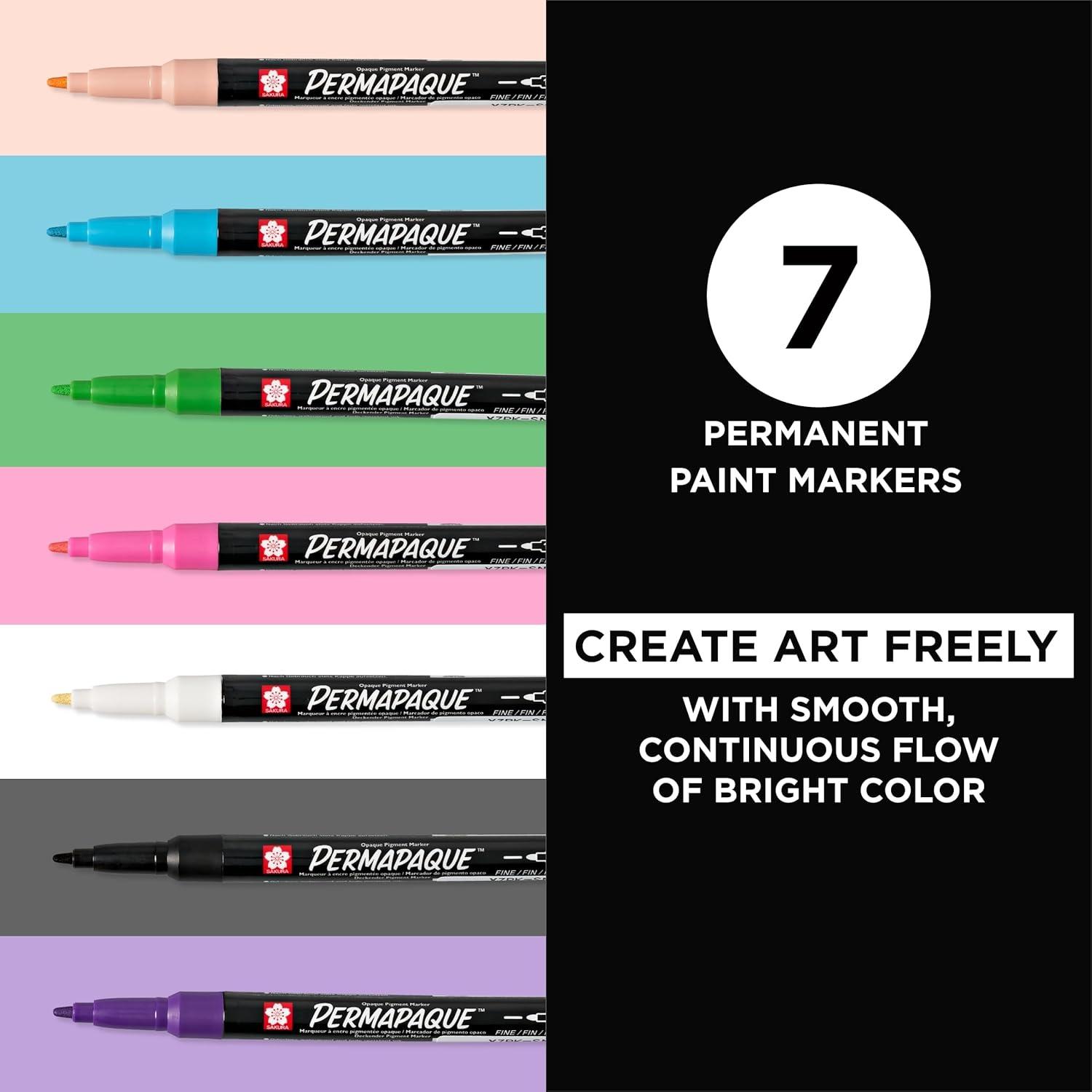SAKURA Permapaque Fine Point Markers, Bright 7 PK #58319(Bright) - view 2