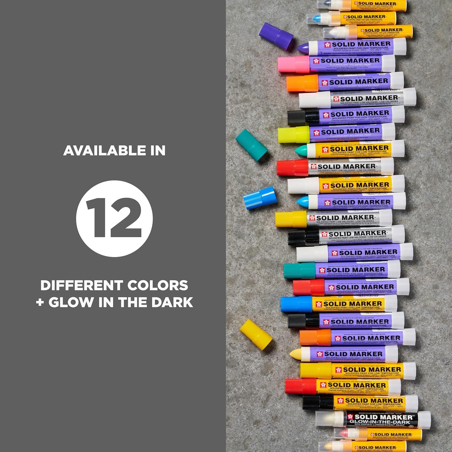 SAKURA Solid Marker – Mess-Free Paint Marker for Indoor & Outdoor Applications – Multi-Surface – Low Odor, No Drip & Non-Toxic – Quick Drying in 5-10 Minutes – 13mm Tip – Fluorescent Green – 3 Count - view 5