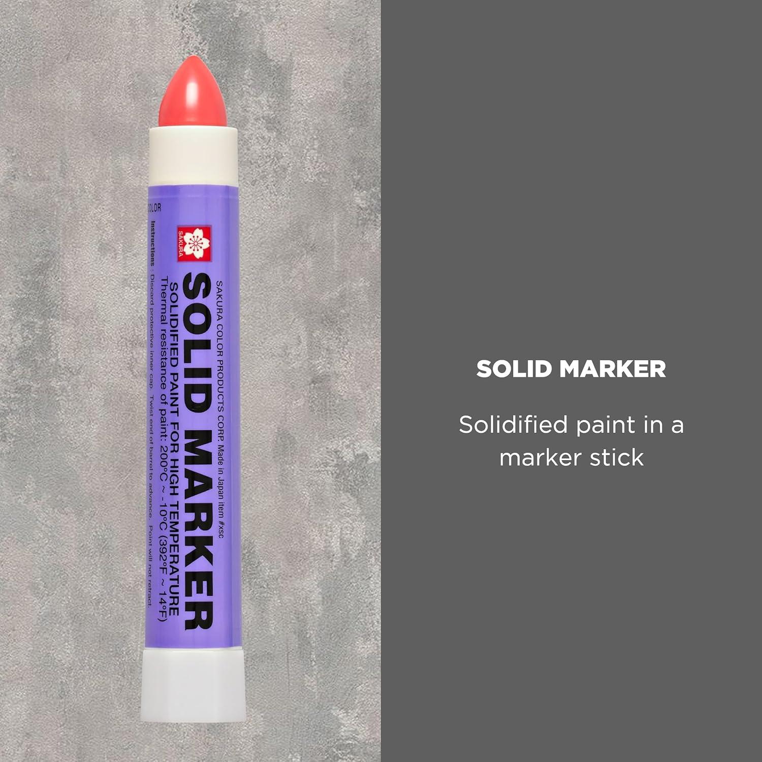 Sakura Solid Paint Markers – Permanent Marker Paint Pens – Window, Wood, & Glass Marker – White Paint – 12 Pack(Red)