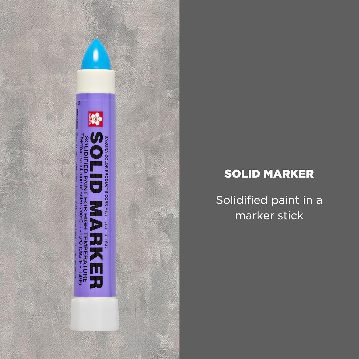 Sakura Solid Paint Markers – Permanent Marker Pens – Window, Wood & Glass Marker – White Paint – 1 Pack(Blue Paint)