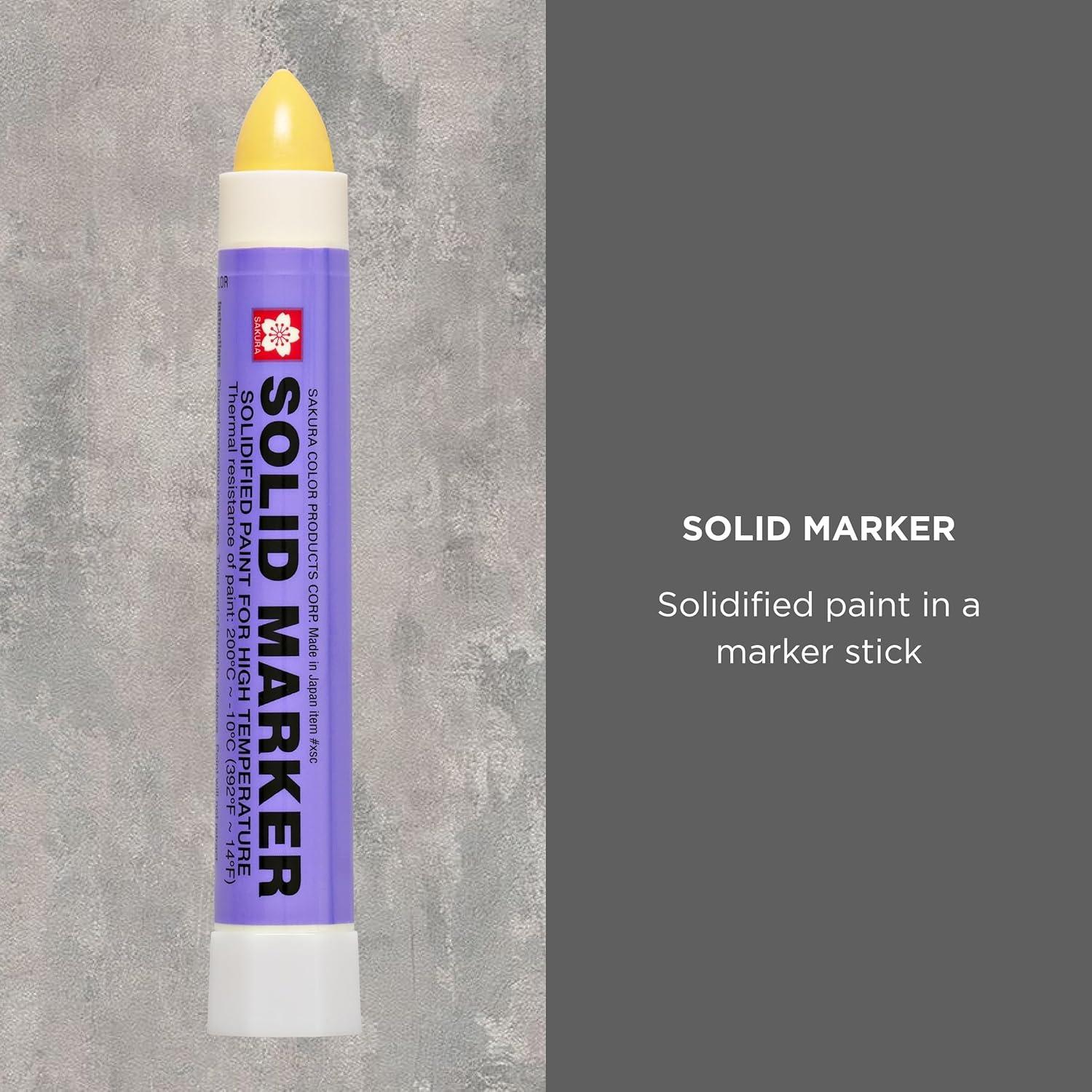 Sakura Solid Paint Markers – Permanent Marker Pens – Window, Wood & Glass Marker – White Paint – 1 Pack(Yellow Paint)