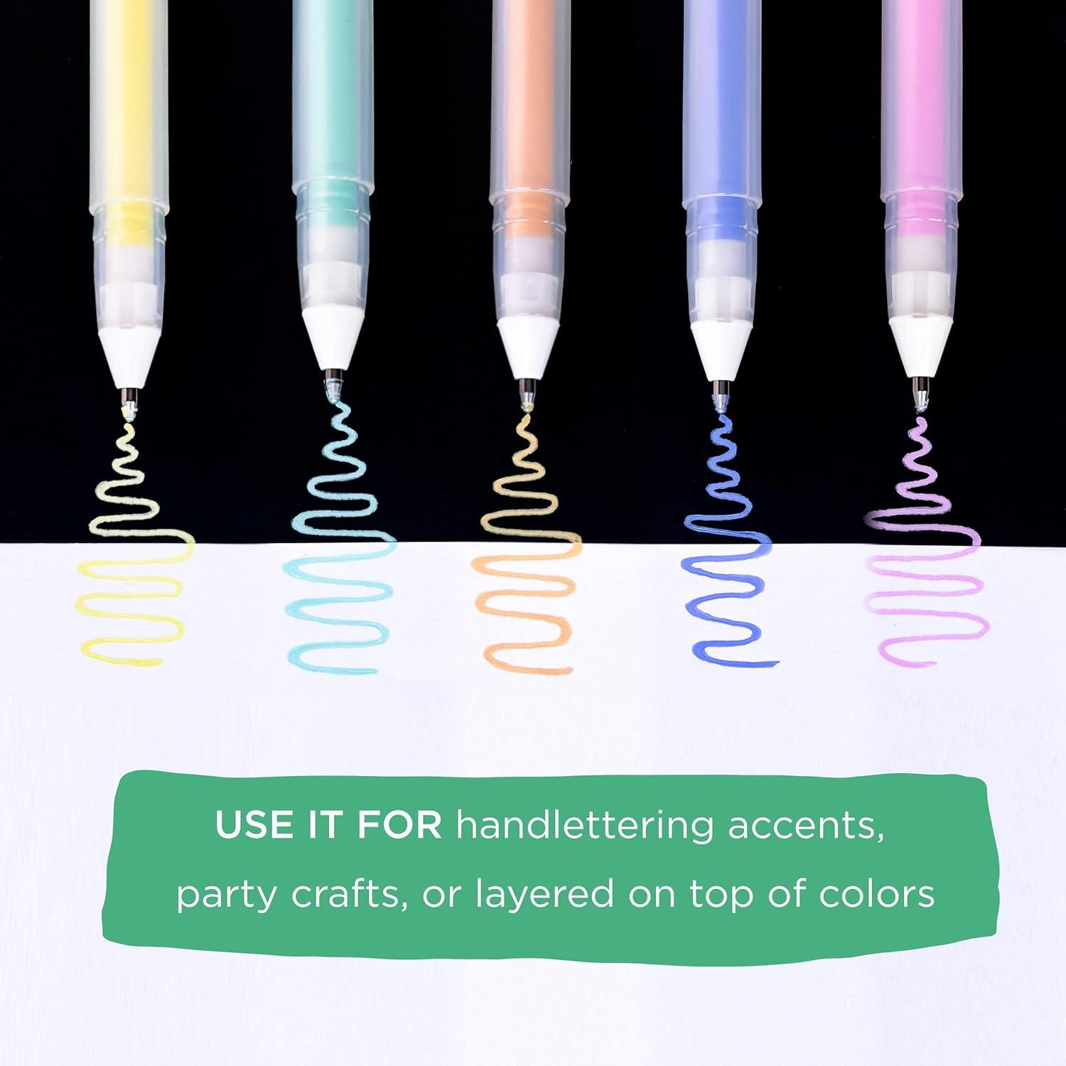 SAKURA Gelly Roll Moonlight 10 Pastel & Opaque Gel Pens – Bold Point Ink Pen for Journaling, Art, Calligraphy, or Drawing – Assorted Pastel Ink – Bold Line – 10 Pack(Green orange pink yellow) - view 3