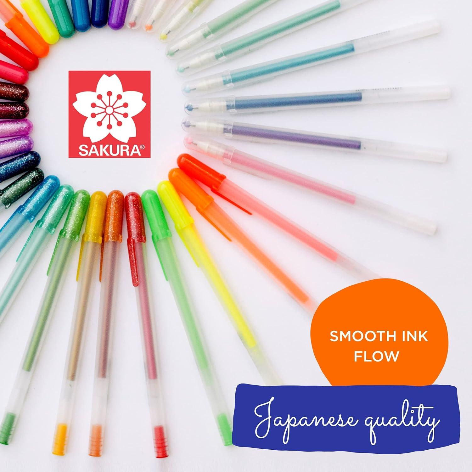 SAKURA Gelly Roll Moonlight 10 Pastel & Opaque Gel Pens – Bold Point Ink Pen for Journaling, Art, Calligraphy, or Drawing – Assorted Pastel Ink – Bold Line – 10 Pack(Green orange pink yellow) - view 5