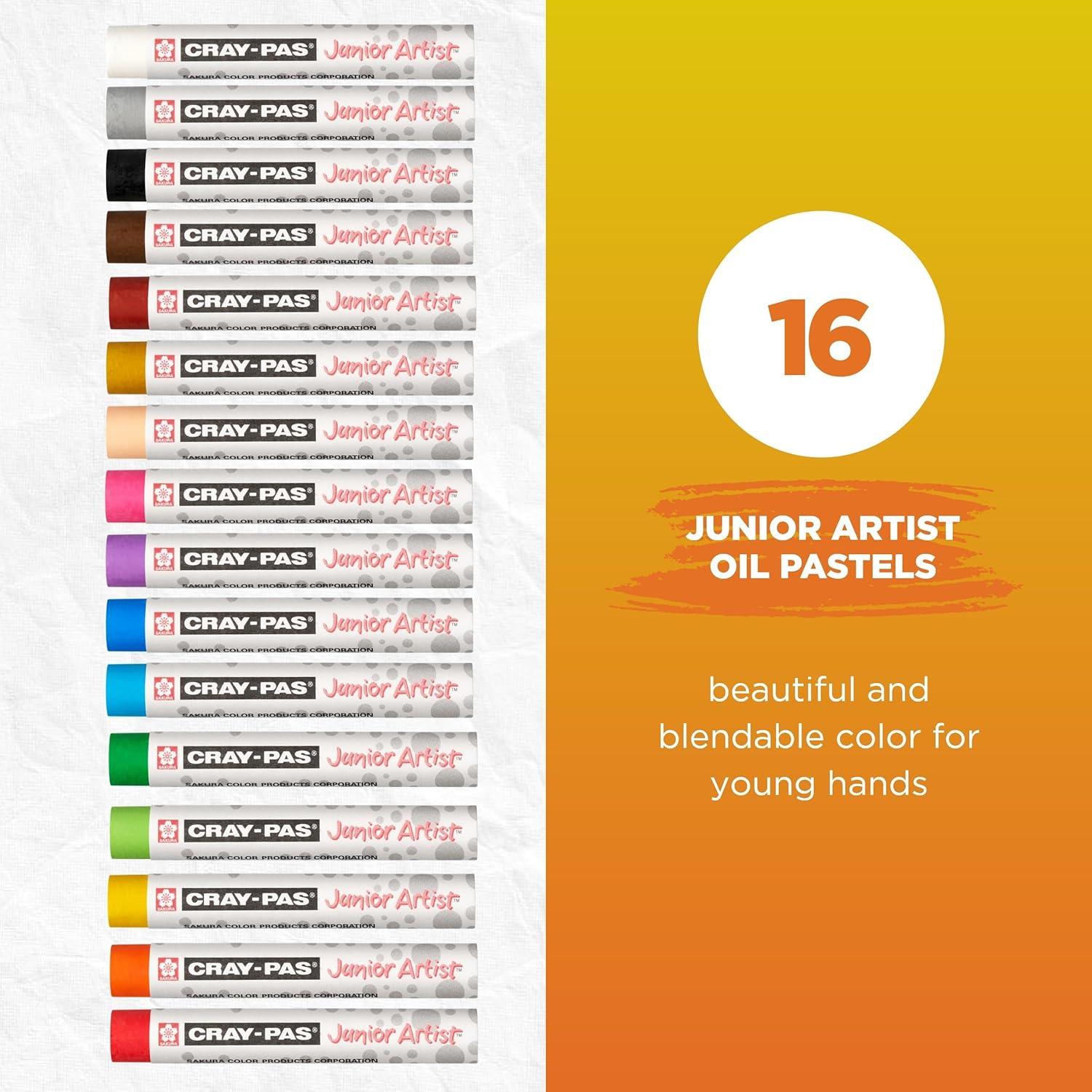 SAKURA Cray-Pas Junior Artist Oil Pastels, 16 Count (Pack of 1), Colors may vary(16 Count (Pack of 1)) - view 2