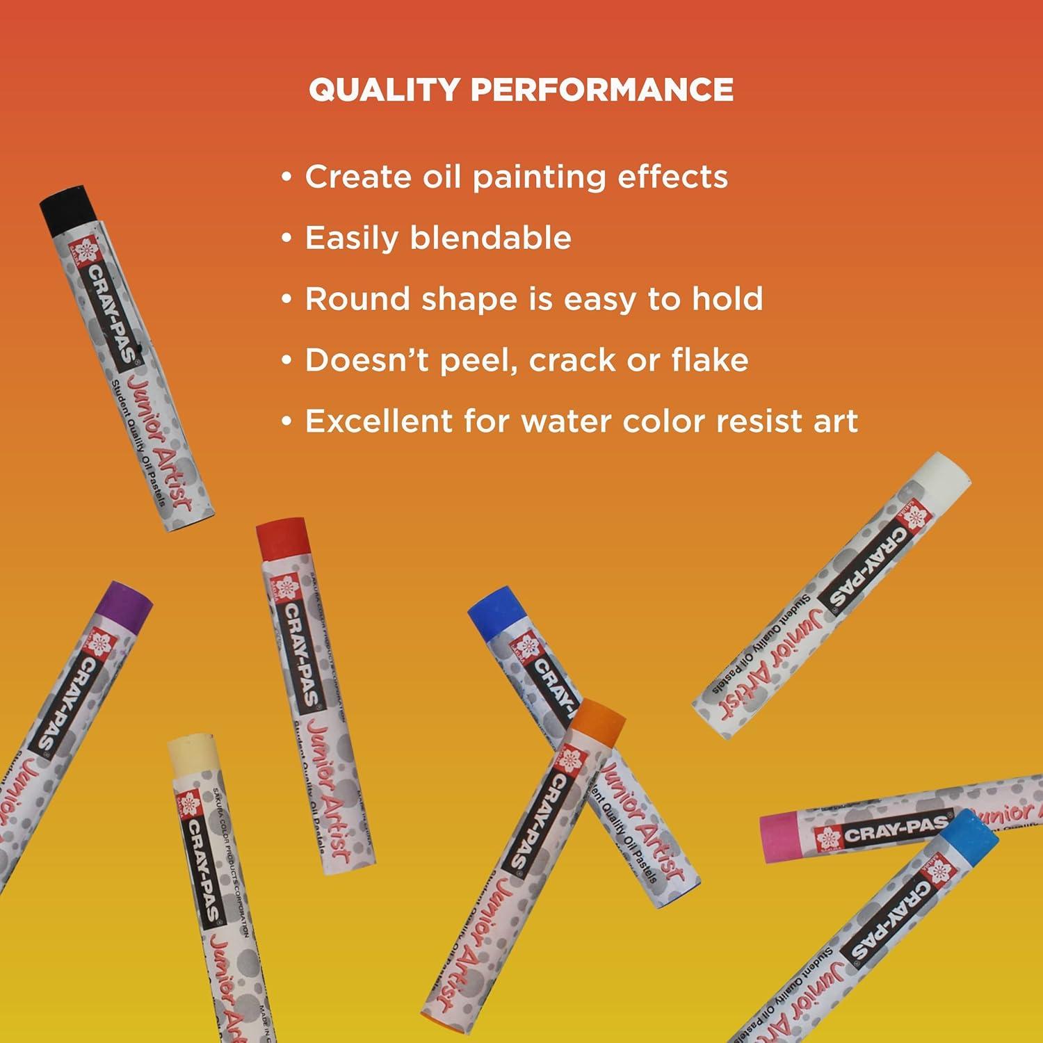 SAKURA Cray-Pas Junior Artist Oil Pastel Set – Soft Oil Pastels for Artists – 12 Colors – 6 Sets of 12(6 Count (Pack of 12))