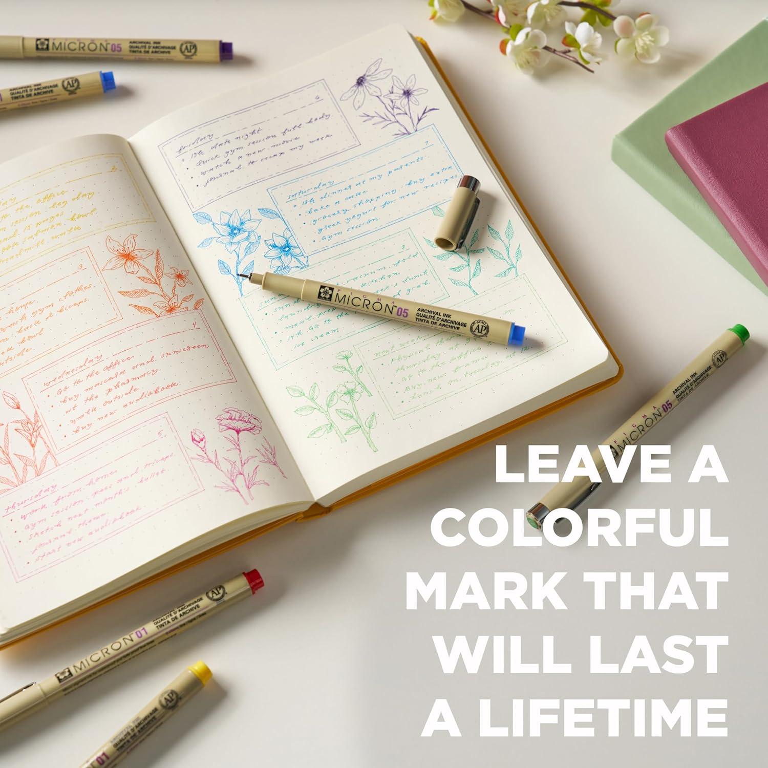 SAKURA Micron PN Soft Nib, 6 Ass’t Archival Colors, 50221(6 Pen Pack) - view 4
