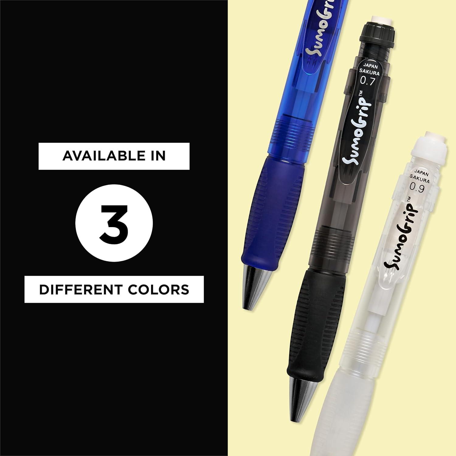 SAKURA SumoGrip Pencil with Comfort Grip – 0.7 mm Ergonomic Mechanical Pencil – Clear Gray – 3 Pack(Clear) - view 5