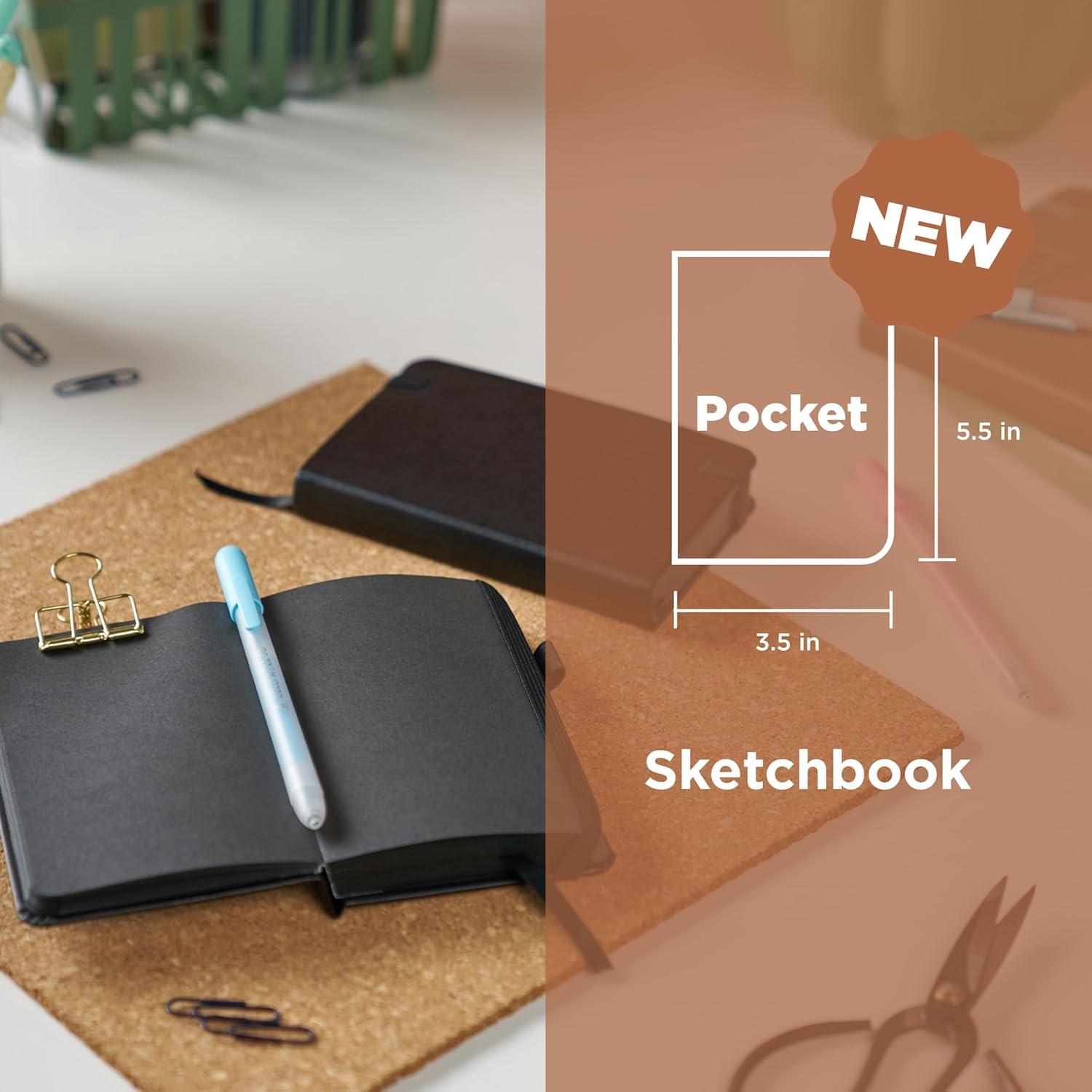 Sakura Sketchbook Pocket – Drawing Sketchbook for Visual Journaling, Sketching & Illustration – 140 GSM Paper – Hardcover Hardcover – 160 Pages – 3.5 x 5.5″ – Black – 2 Count