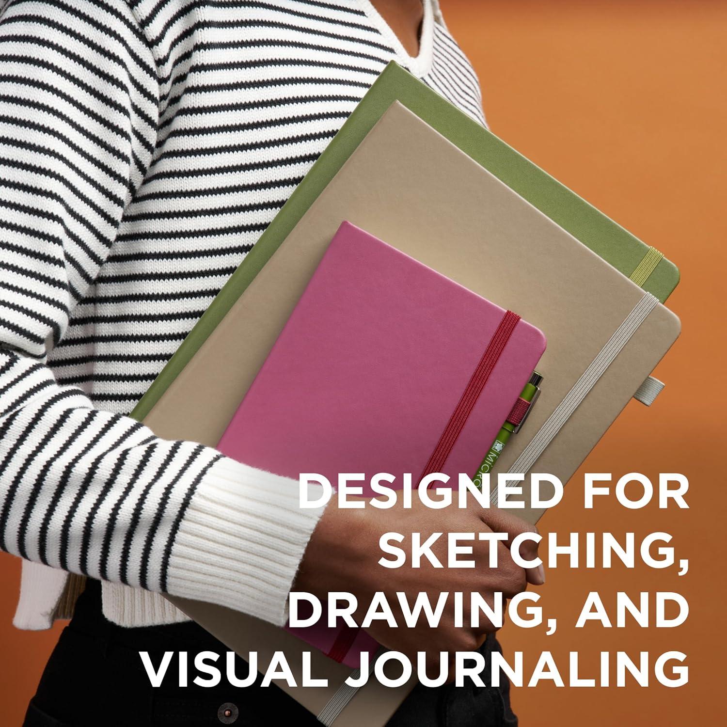 Sakura Sketchbook A4 – Drawing Sketchbook for Visual Journaling, Effortless Sketching & Personal Use – 140 GSM Paper – Hardcover Hardcover – 160 Pages – 8.3 x 11.7″ – Black – Black Paper(Cream Paper) - view 4