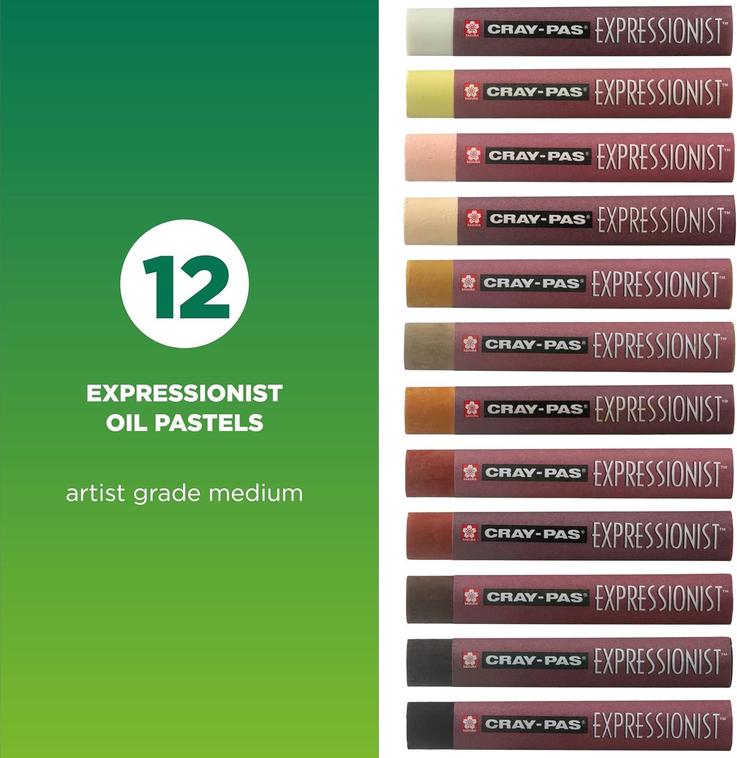 SAKURA Cray-Pas Expressionist Oil Pastel Set – Soft Oil Pastels for Artists – 12 Colors - view 2