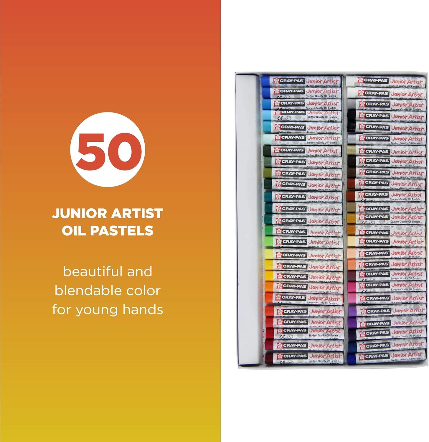 SAKURA Cray-Pas Junior Artist Oil Pastel Set – Chubbies Pastel Size – Soft Oil Pastels for Kids & Artists – 12 Colors & Soft Oil Pastels for Kids & Artists – 50 Sticks - view 2