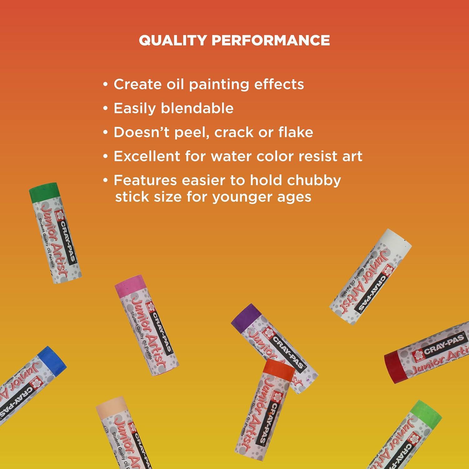 SAKURA Cray-Pas Junior Artist Oil Pastel Set – Chubbies Pastel Size – Soft Oil Pastels for Kids & Artists – 12 Colors & Soft Oil Pastels for Kids & Artists – 50 Sticks - view 4