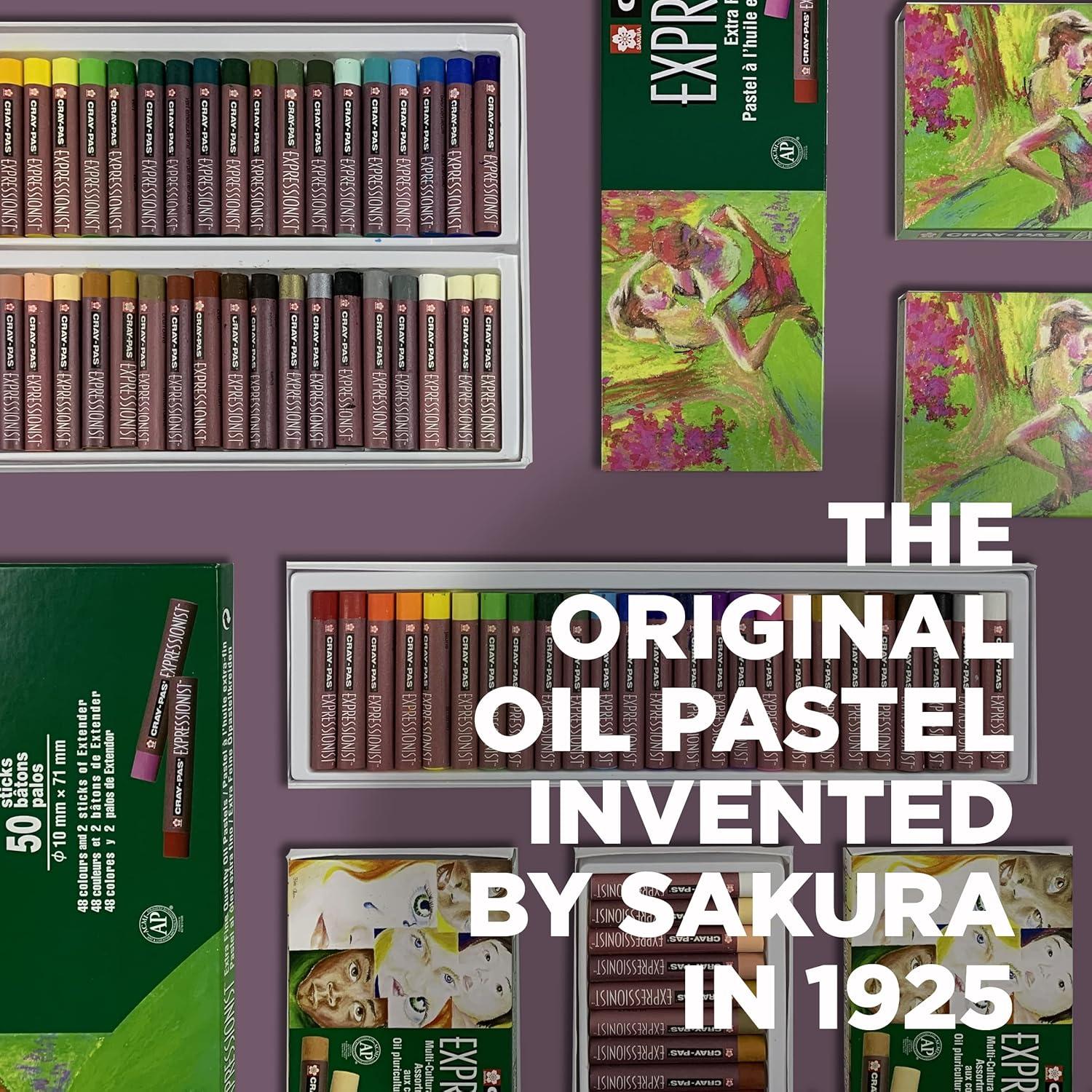 SAKURA Oil Pastels, Cray-Pas Expressionist – 50 Sticks Set & Multi-Cultural – 12 Colors, Soft Oil Pastels for Artists, Premium Quality - view 7