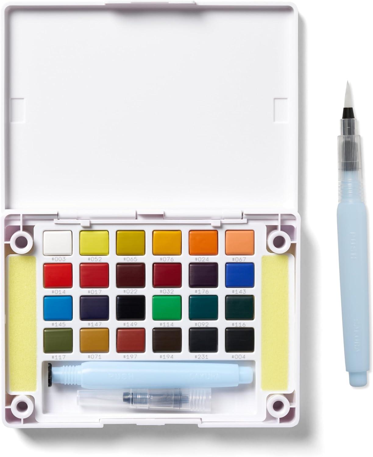 SAKURA XNCW-24N, 24 Assorted Watercolors Field Sketch Set with Brush(Multicolor) - view 8