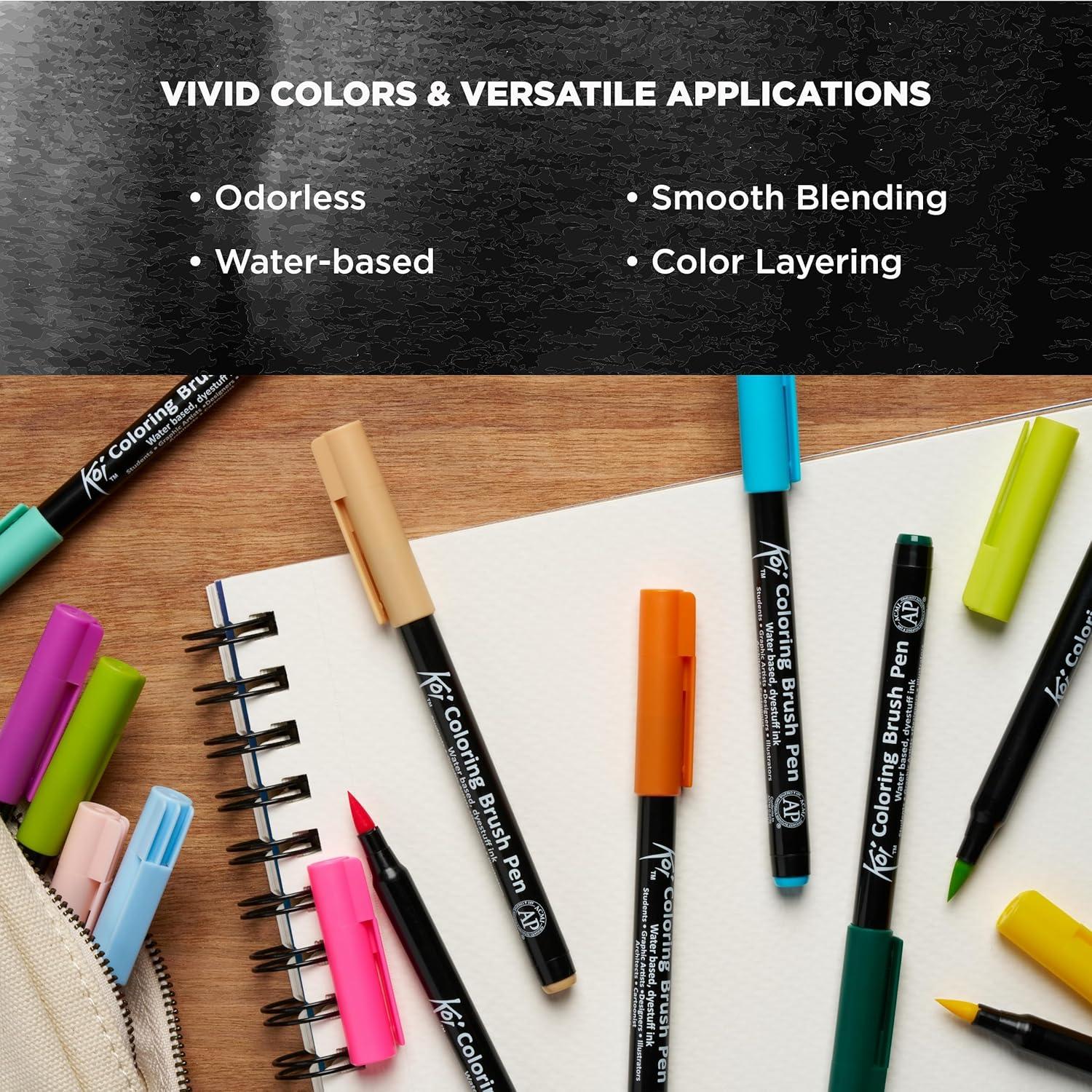 SAKURA XBR-12SA 12-Piece Koi Assorted Coloring Brush Pen Set(24 Color Set) - view 4