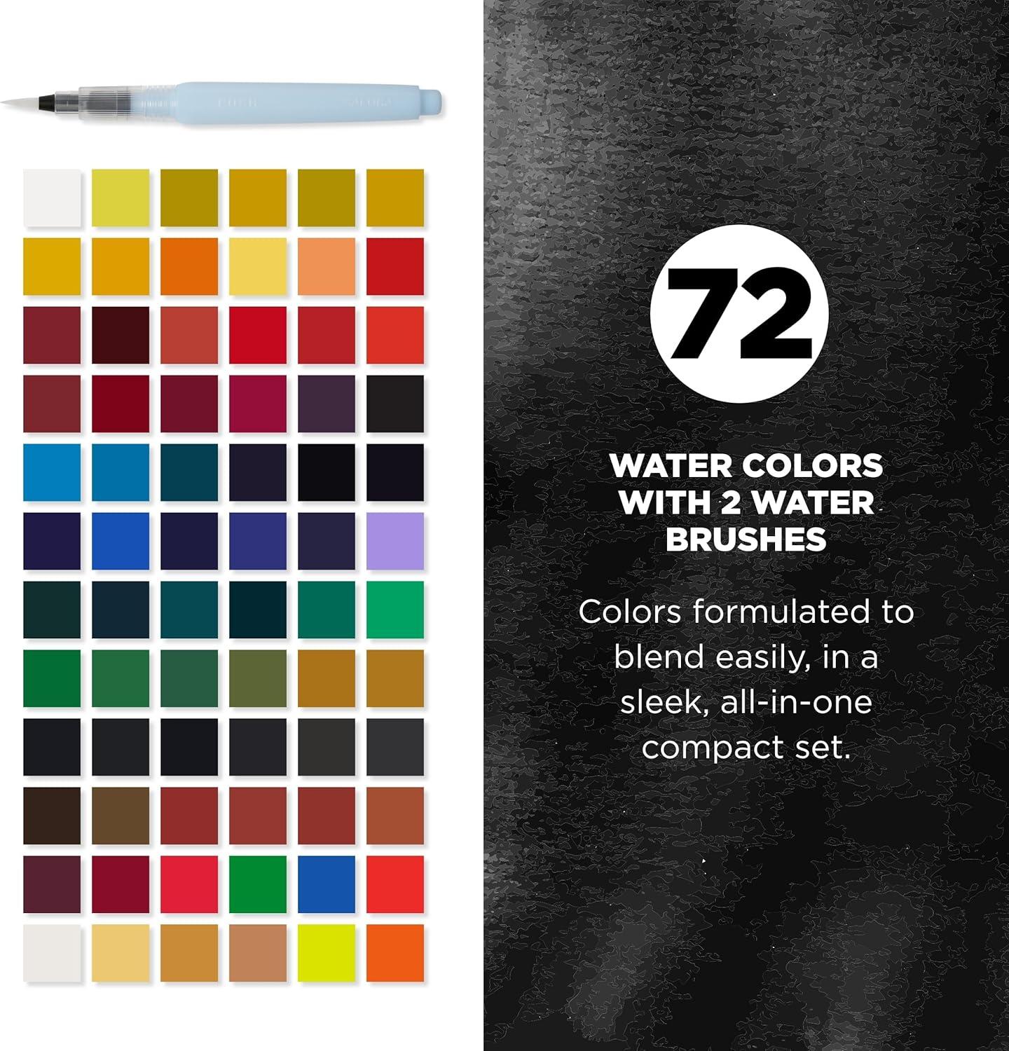 SAKURA Koi Field 30 Assorted Watercolors with Water Brush Sketch Set XNCW-30N(72 Colors)