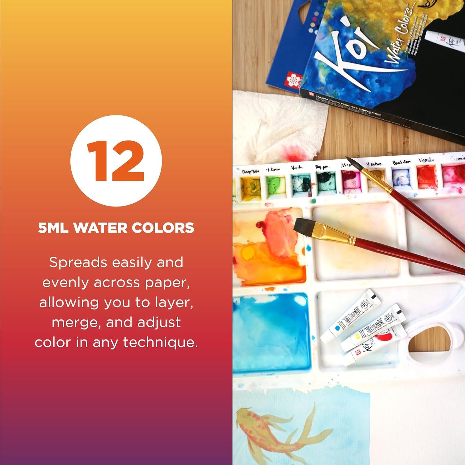 SAKURA Koi Water Color Paint, 5ml Tubes, 24 Colors XMW5L-24SET(12 Colors) - view 5