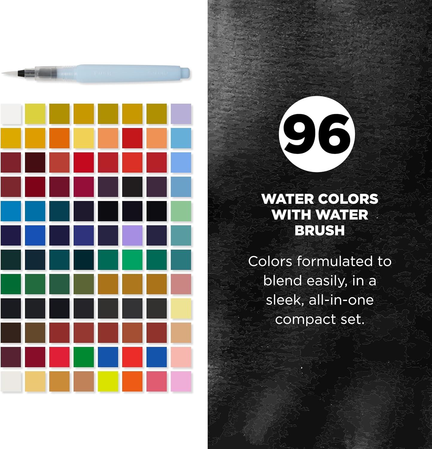 SAKURA Koi Studio Water Color Paint Set, 96 Cake Colors w/Water Brush XNCW-96N
