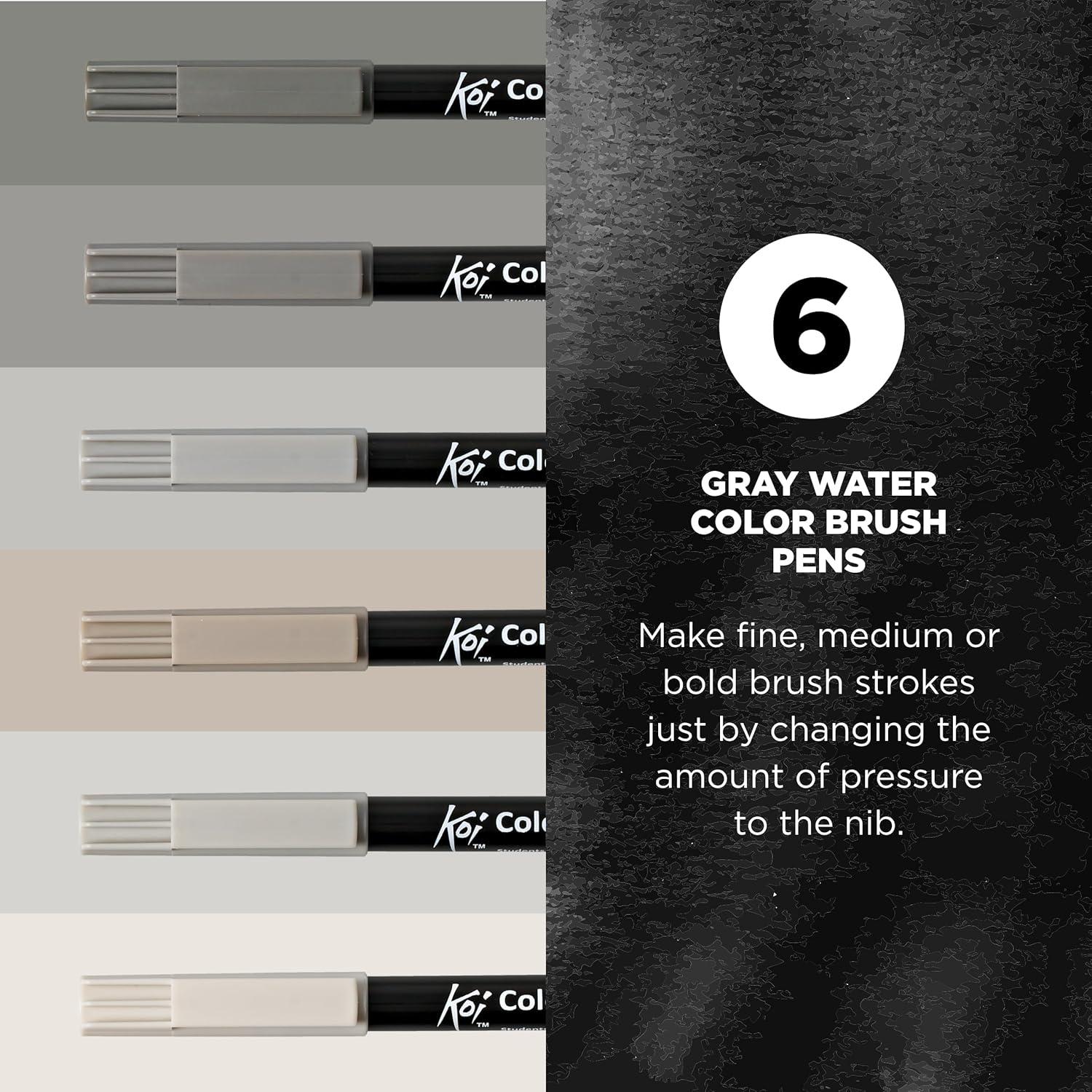 SAKURA XBR-12SA 12-Piece Koi Assorted Coloring Brush Pen Set(Gray)
