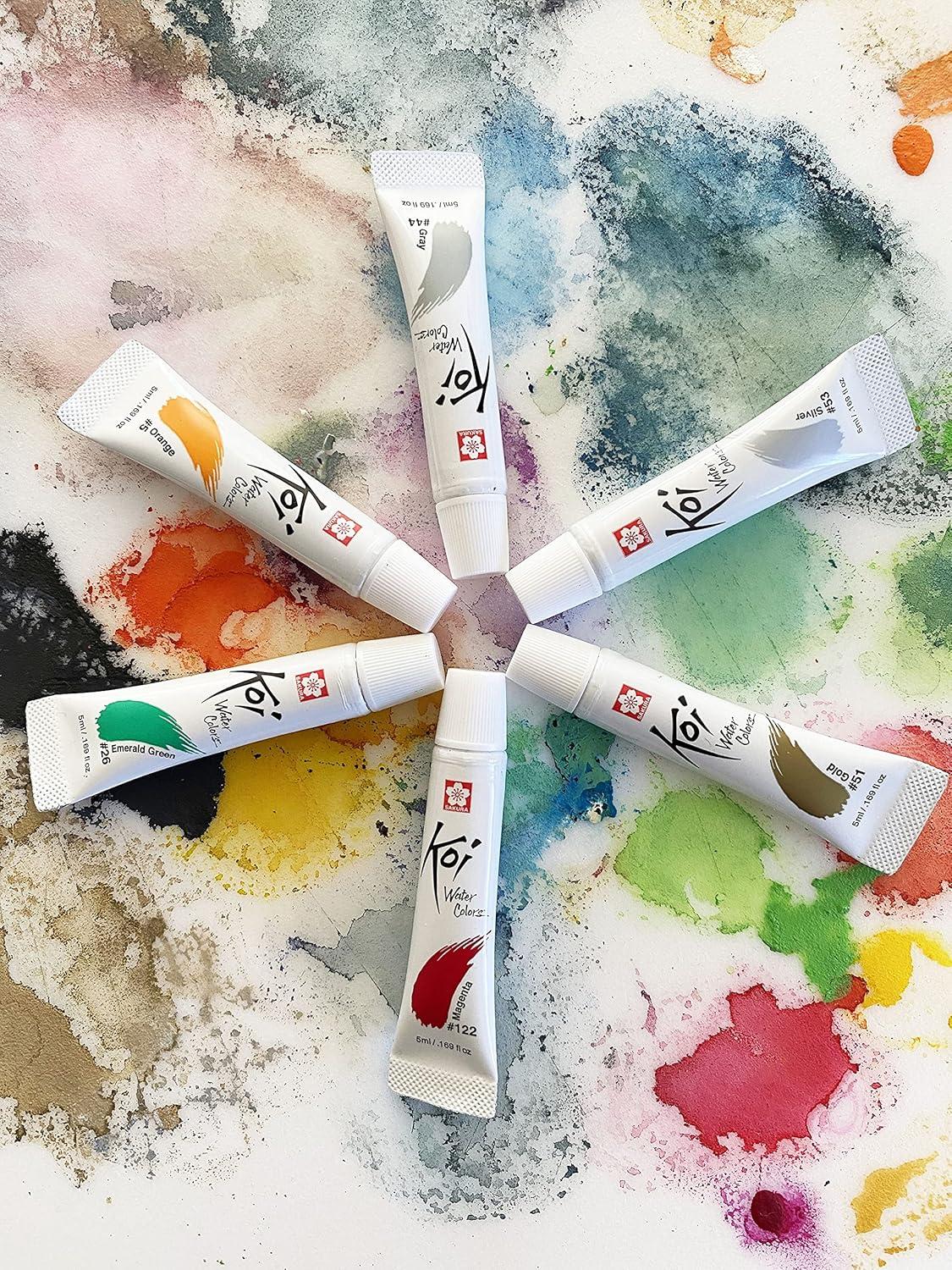 SAKURA Koi Water Color Paint, 5ml Tubes, 24 Colors XMW5L-24SET(24 Colors)